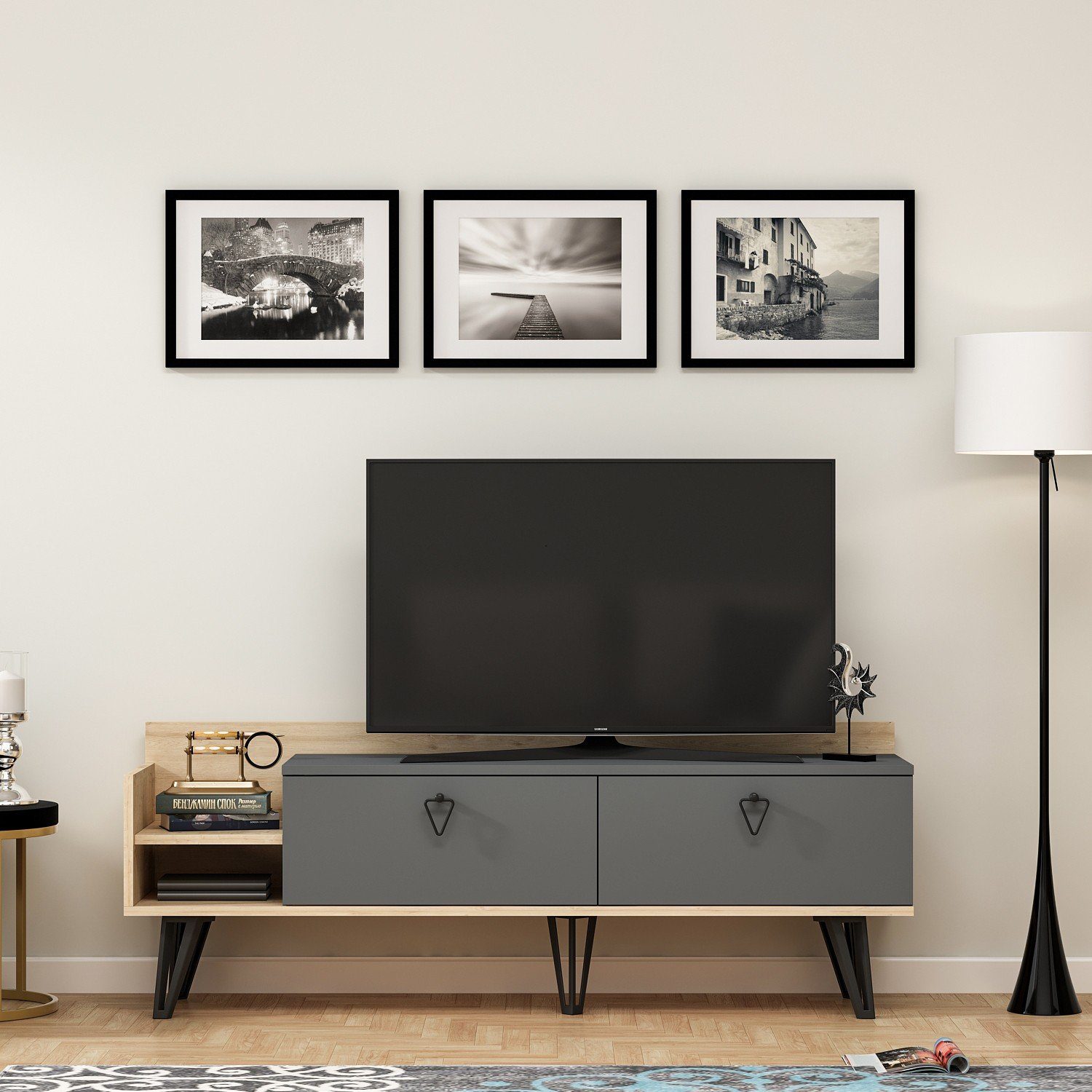 Skye Decor TV-Schrank Schränke, 55x150x35 cm, 100% Melaminbeschichtete Partikelplatte