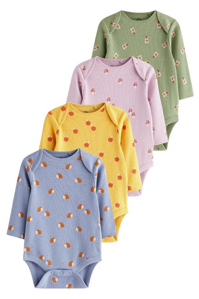 Next Langarmbody Langärmelige Baby-Bodys, 4er-Pack (4-tlg), Aktuelles  Design aus England *