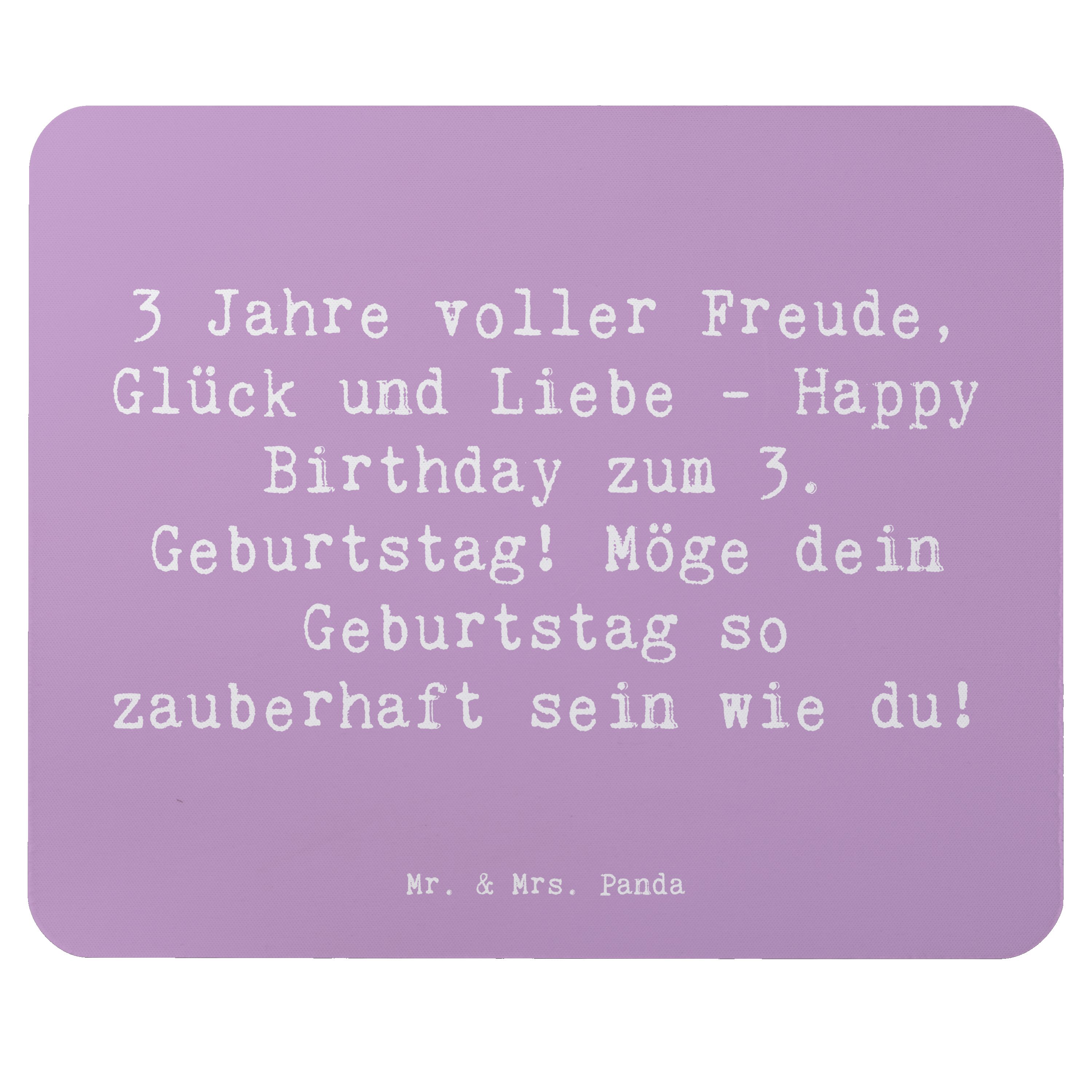 Mauspad Spruch 3. Geburtstag Freude - Lavendeltraum - Geschenk, Lachen, Gesch