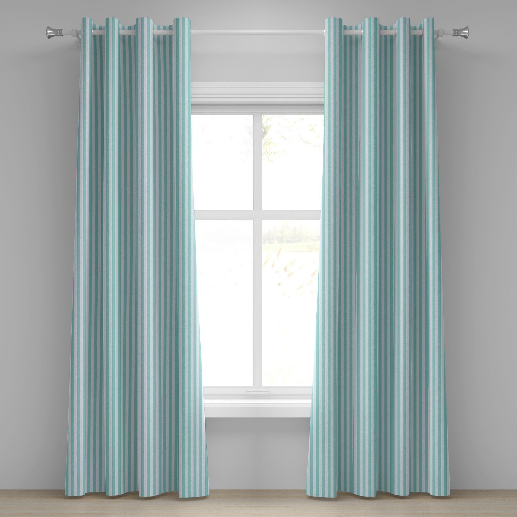 Gardine Dekorative 2-Panel-Fenstervorhänge für Schlafzimmer Wohnzimmer, Abakuhaus, Streifen Vertikale Linie Muster