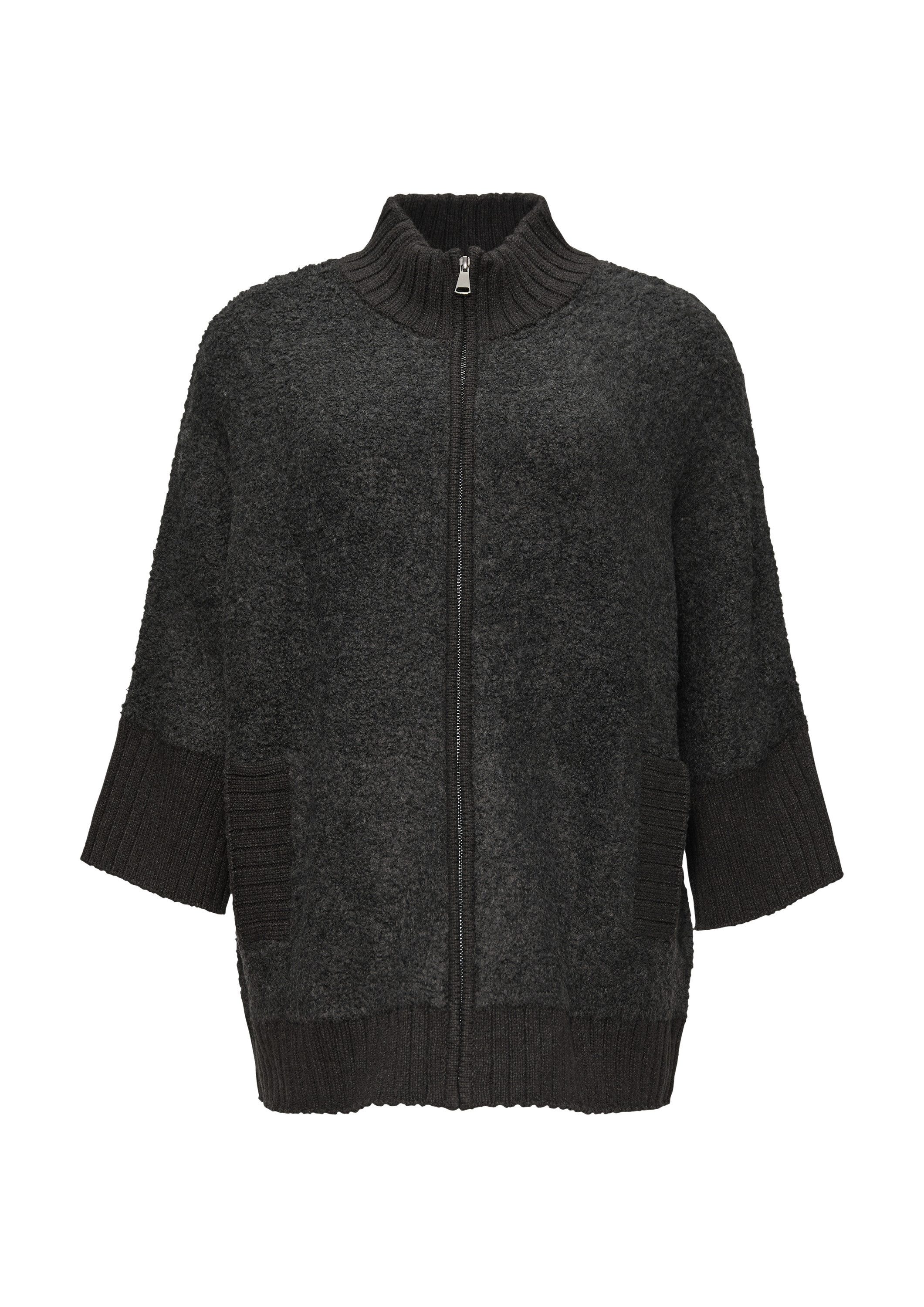 s.Oliver Cardigan Strickjacke Strickjacke aus Bouclé aus im Wollmix