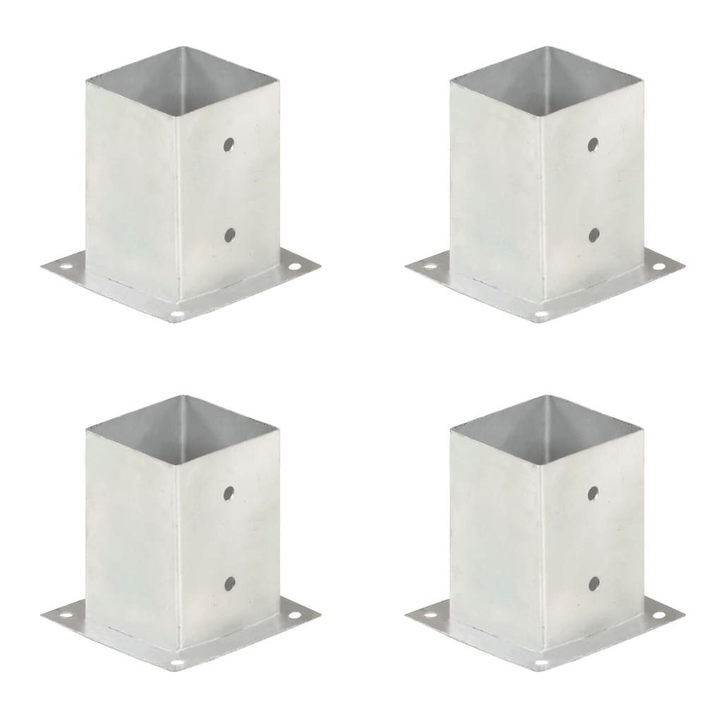 vidaXL Zaunpfosten Pfostenanker 4 Stk. Verzinktes Metall 101 mm, (4-St)