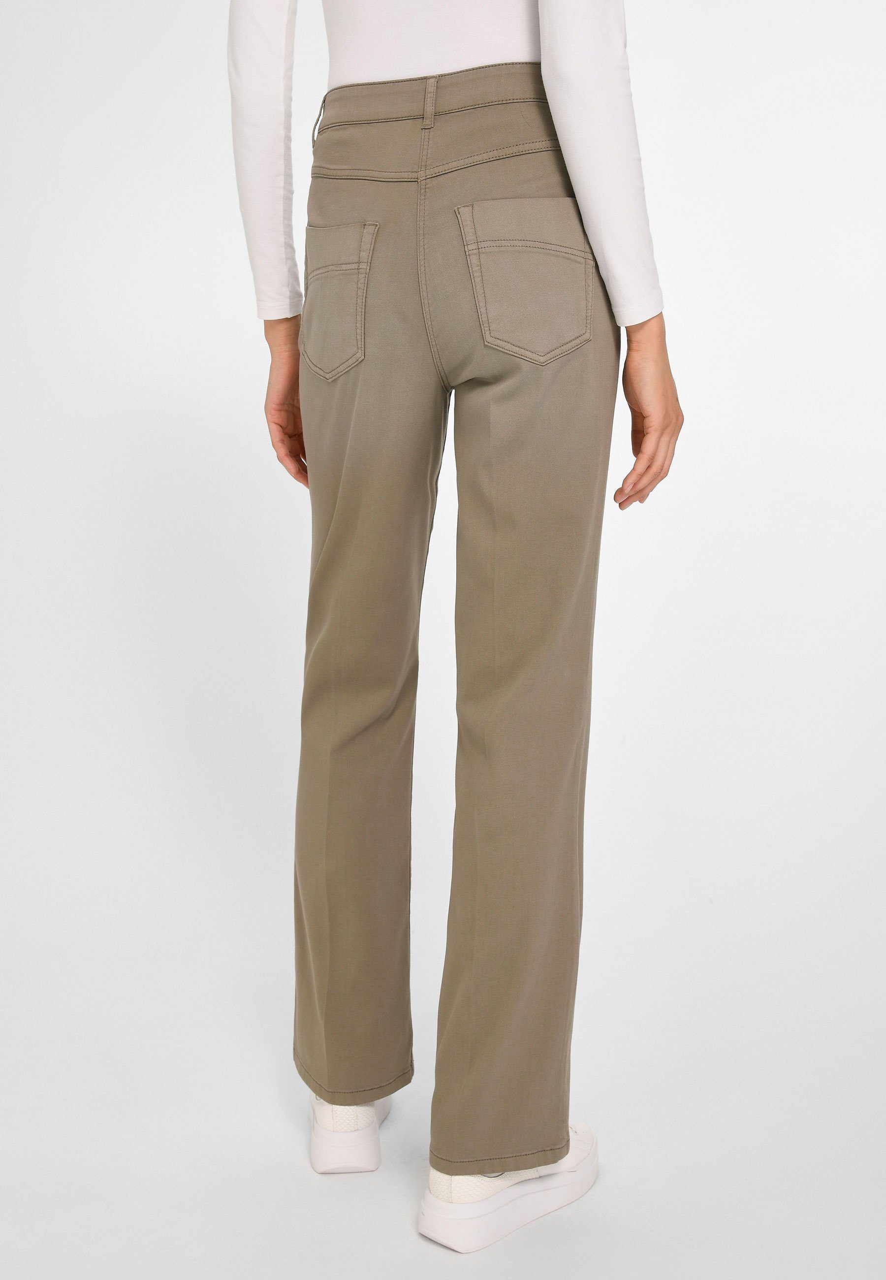khaki Cotton 5-Pocket-Jeans mit Basler Taschen