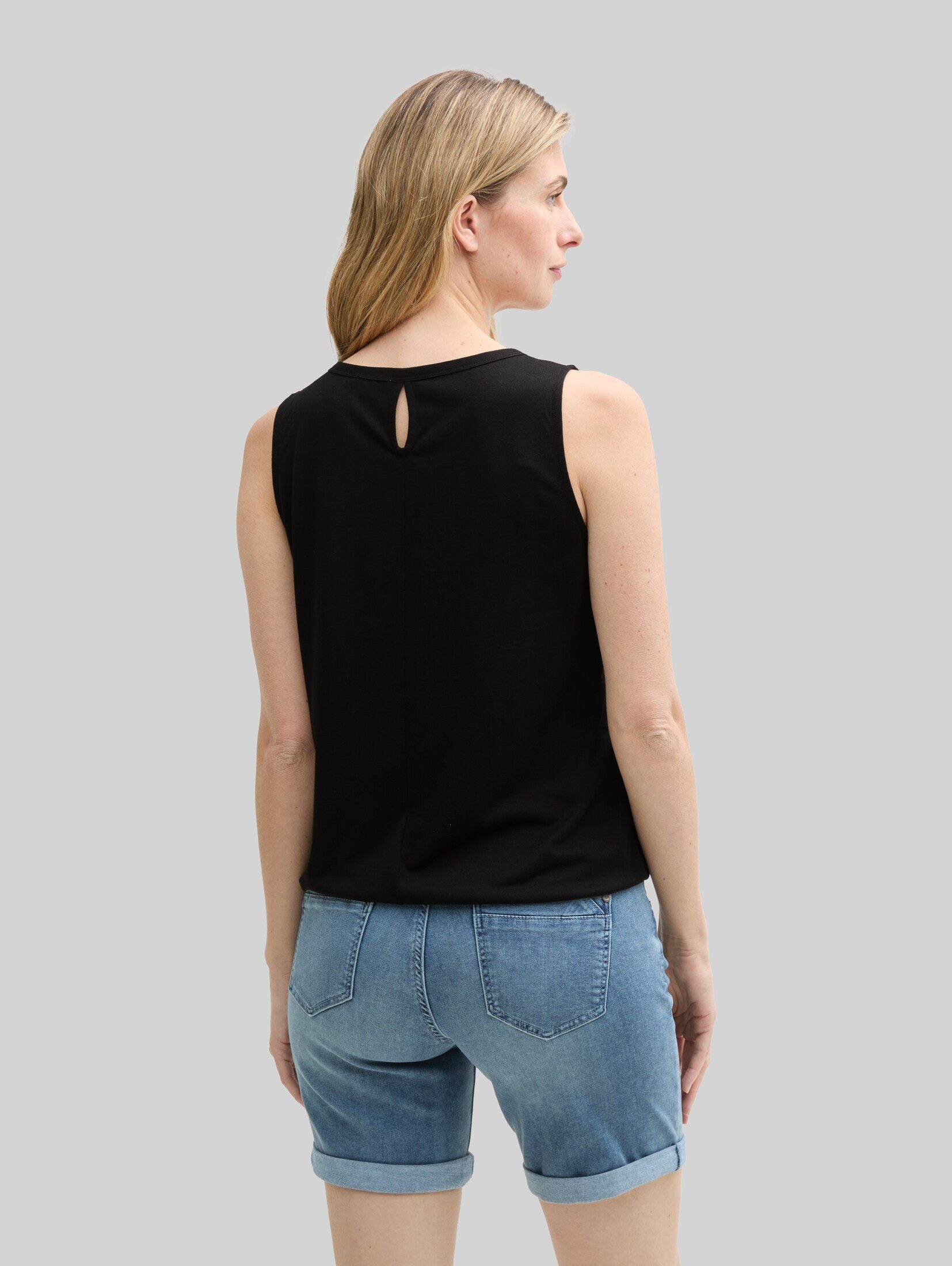 TOM TAILOR Trägertop T-Shirt (im Einserpack) Ajour Top im Material-Mix
