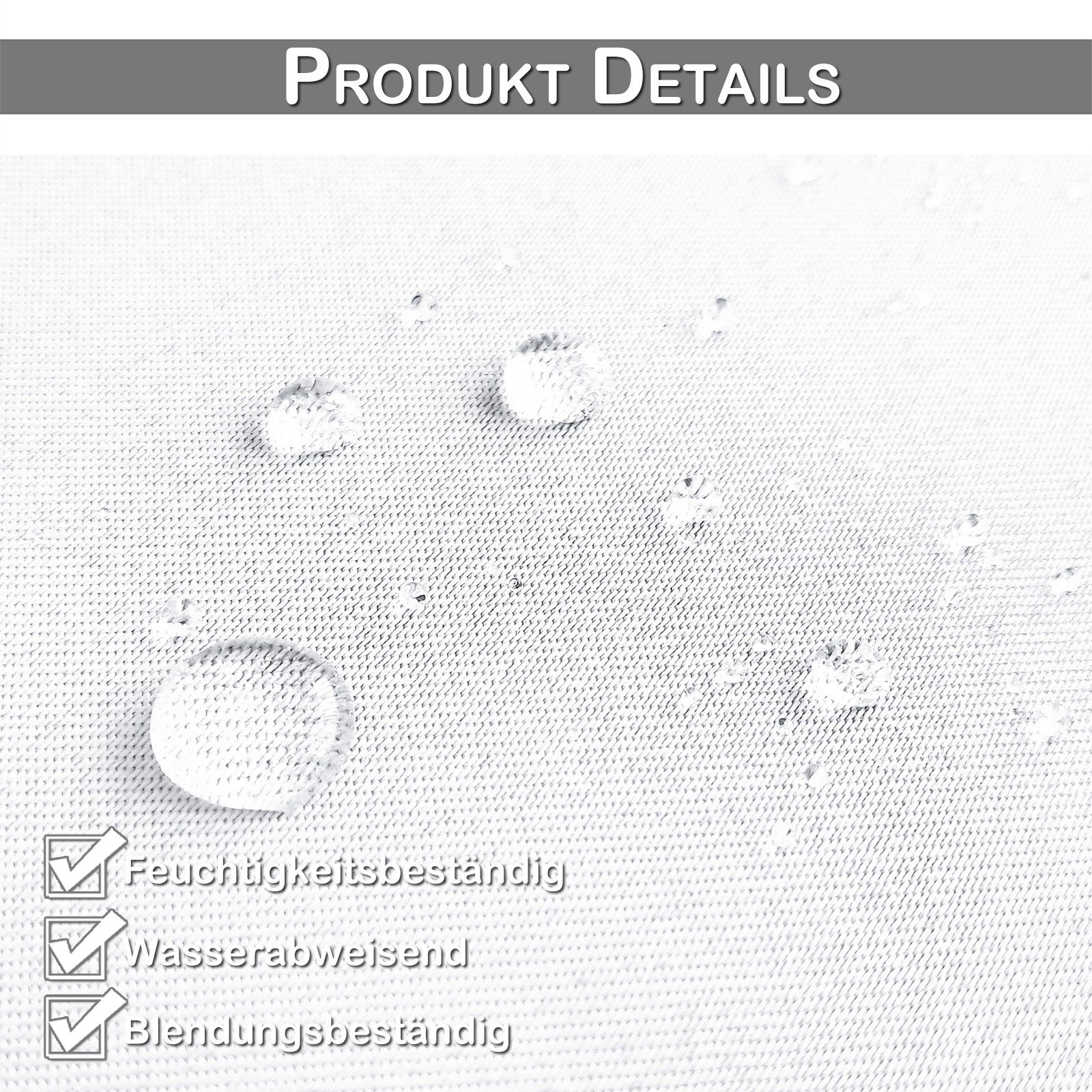 BTTO V&G Outdoorgardine Winddicht Balkon Gardinen,Outdoor Vorhang Wetterfest (2 St), verdunkelnd, Unten gewichtete Konstruktion – Bild 5 von 5