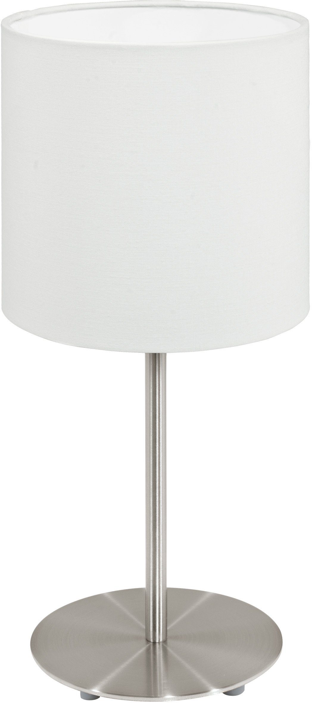 EGLO Tischleuchte PASTERI, Ein-/Ausschalter, Leuchtmittel wechselbar, ohne Leuchtmittel, Tischleuchte, H27,5 x Ø14, nickel-matt, 1X40W exkl.