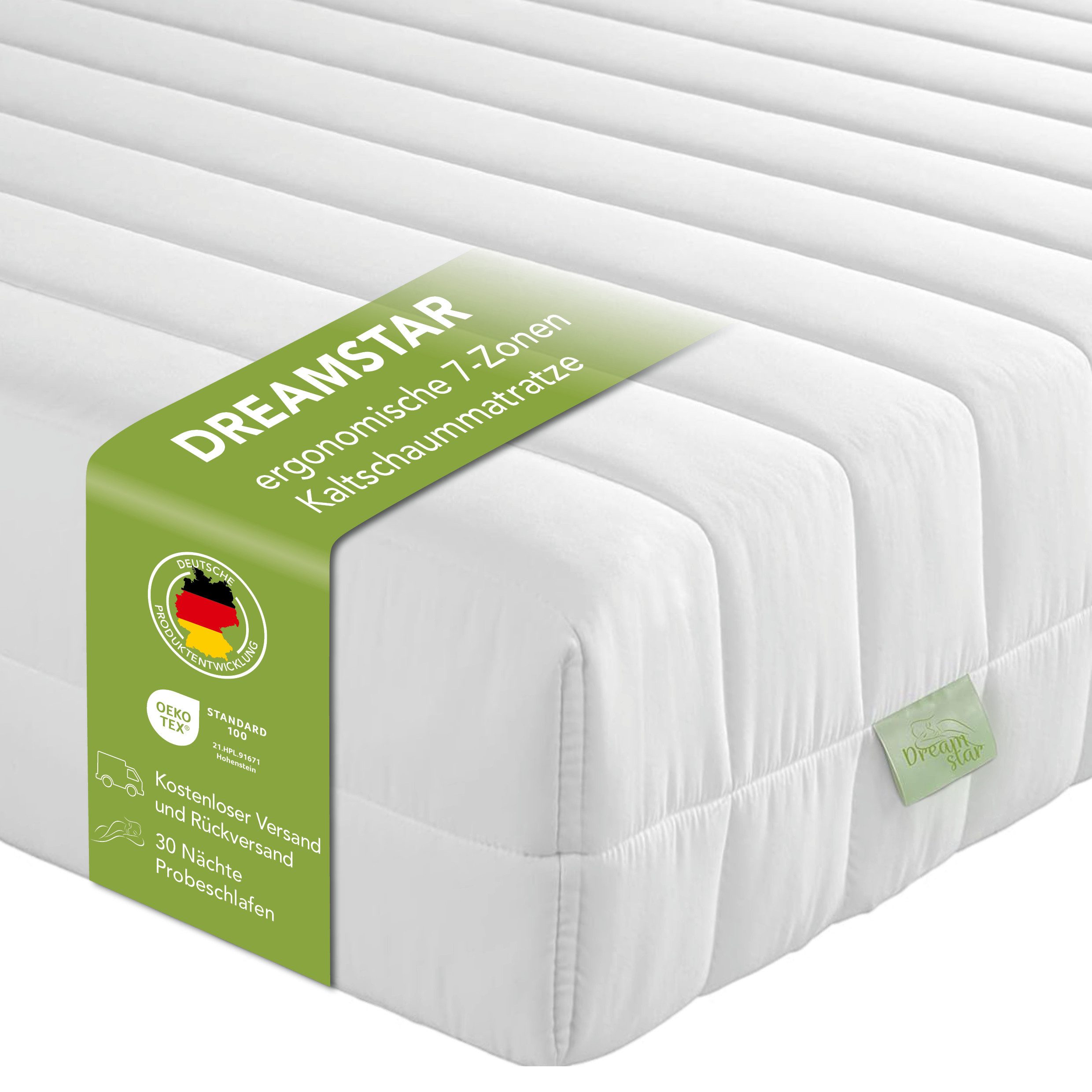 Kaltschaummatratze Easy Flex, Wendematratze mit zwei unterschiedlich festen Liegeseiten, Dreamstar, 90x200 cm, 140x200 cm und weitere Größen