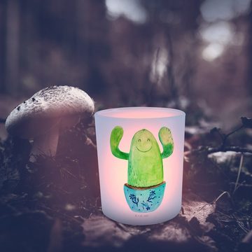 Mr. & Mrs. Panda Windlicht Kaktus Happy - Transparent - Geschenk, Teelichtglas, Teelichthalter, (1 St), Hochwertiges Material