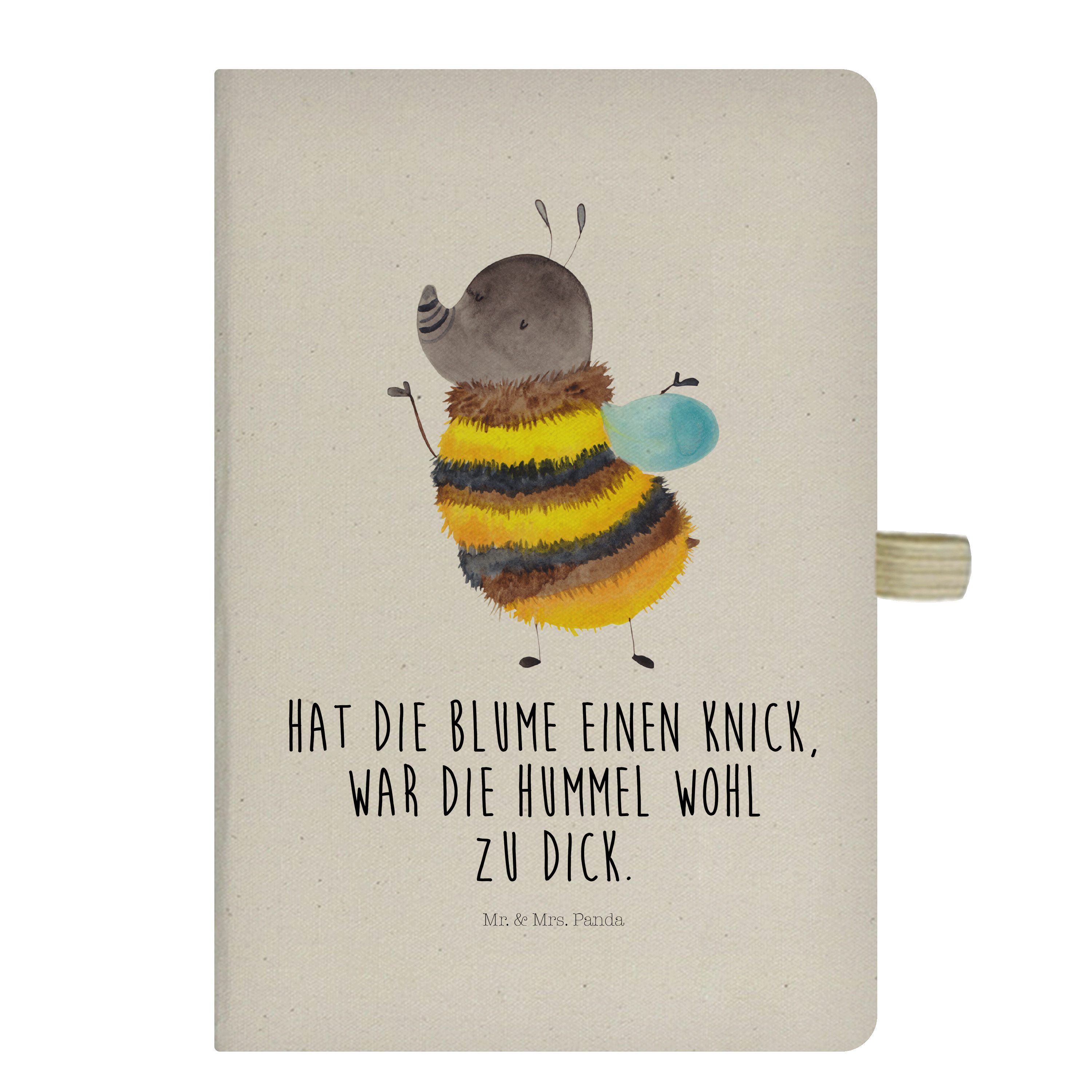 Mr. & Mrs. Panda Notizbuch Hummel flauschig, Tagebuch, Transparent, Blume, Kladde, Notizbuch A5, Mr. & Mrs. Panda