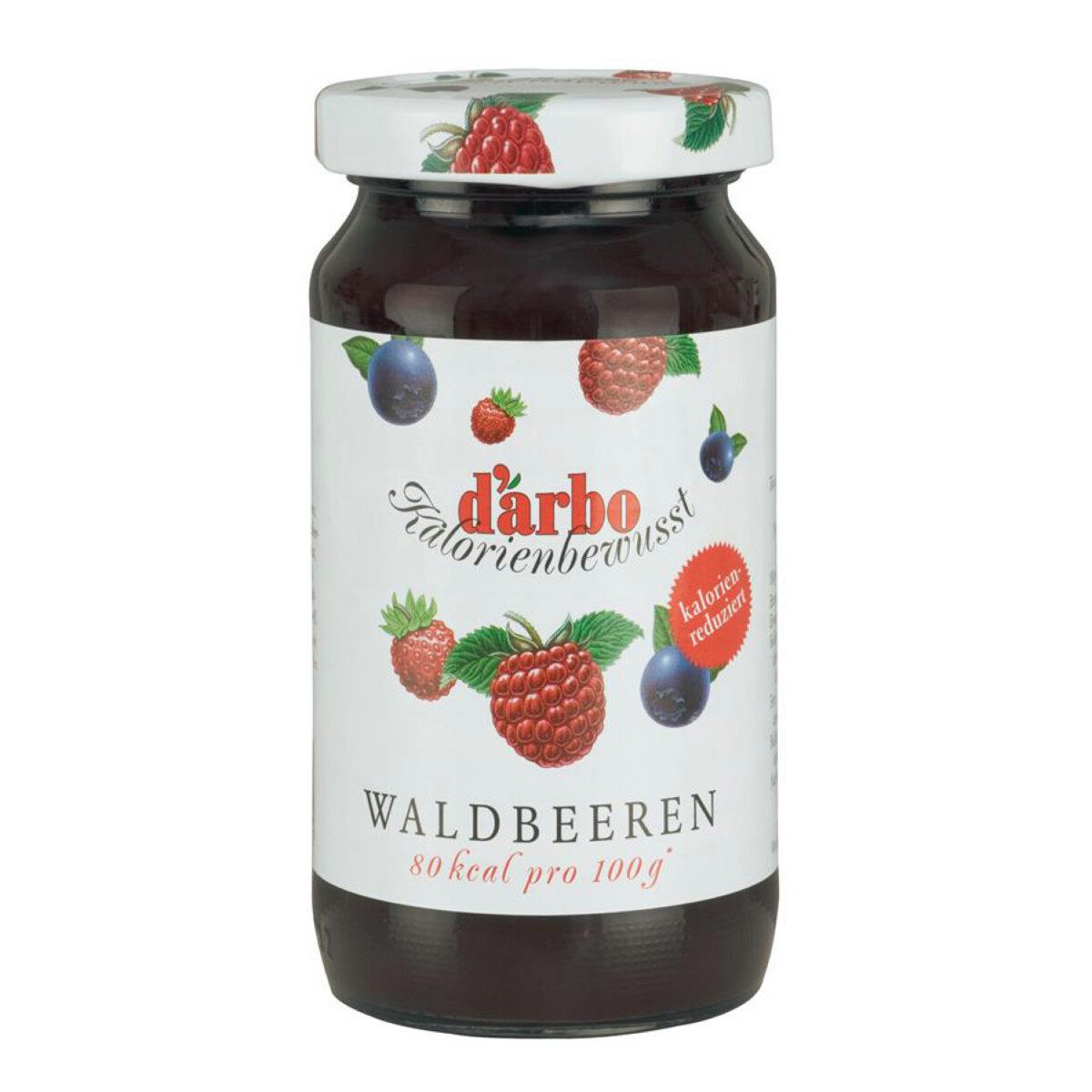 darbo Fruchtaufstrich, Darbo Waldbeer Konfitüre mit Süßungsmitteln Kalorienbewusst 220g