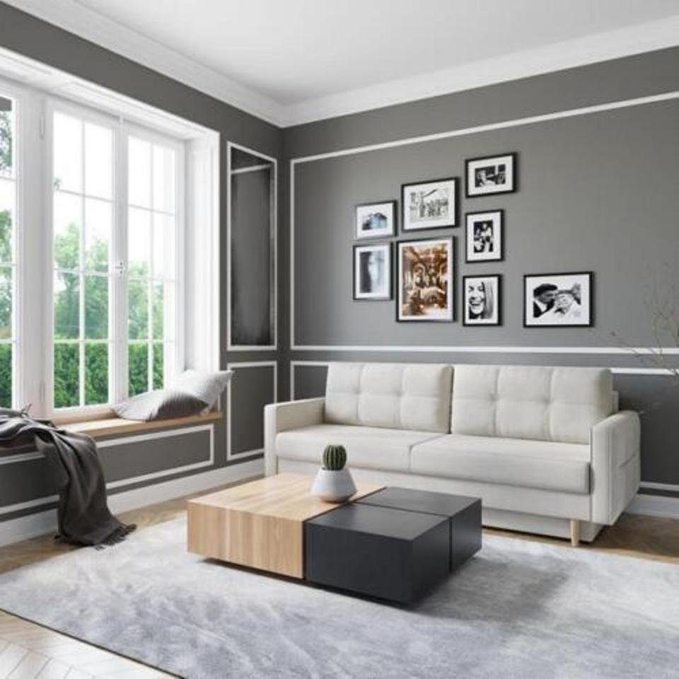 JVmoebel 3-Sitzer, Weiß Sofa 3 Sitzer Sofas Sitz Wohnzimmer Modern Design