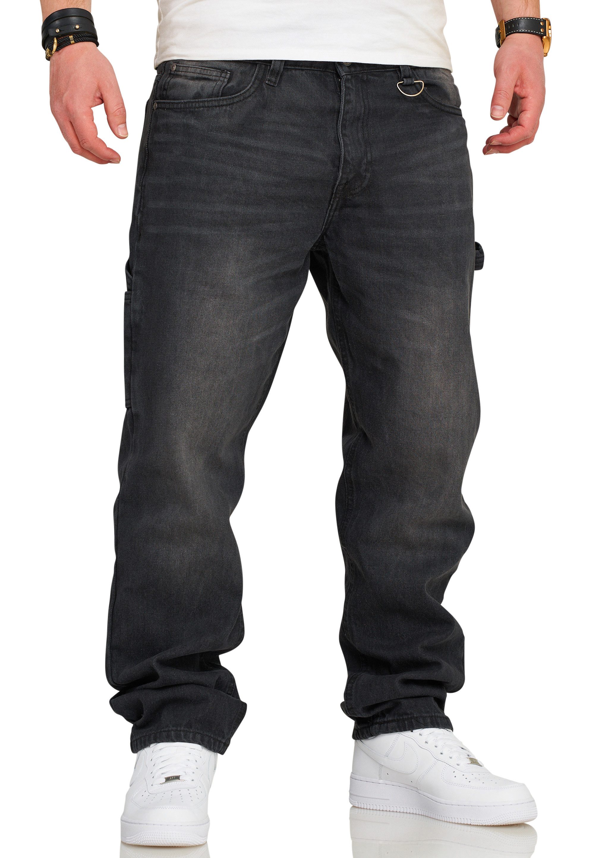 SOULSTAR Straight-Jeans S2CHEB Herren Lange Hose Carpenter Jeans Bermuda Regular-Fit Workwear