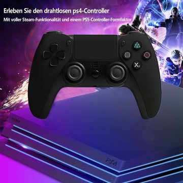 KINSI Gamepad, Game Controller, für PS4, Kabelloses Bluetooth PlayStation-Controller (Dampf volle Funktion PS5 Formfaktor PS4 Gamepad)