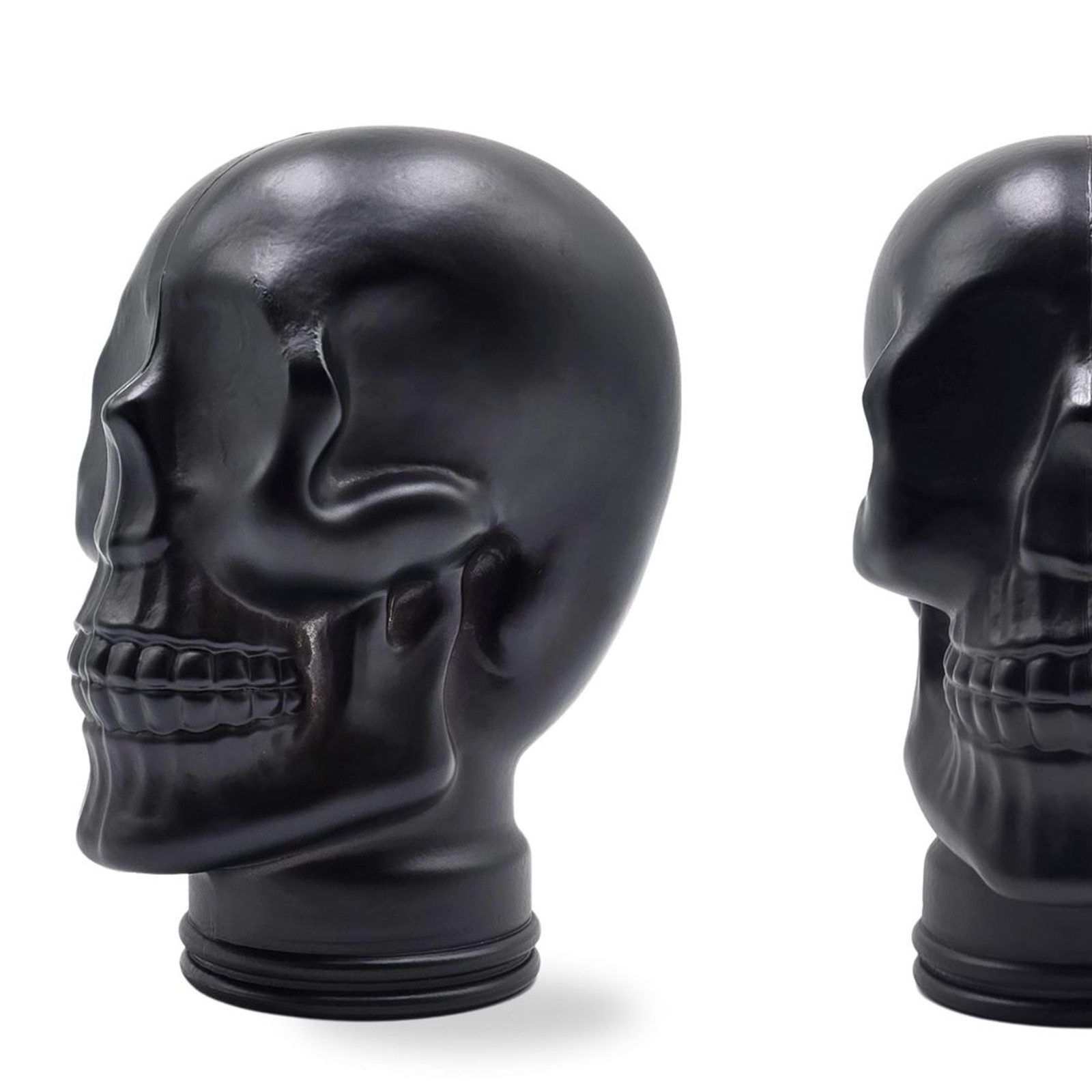 DESIGN DELIGHTS Skulptur Glas KOPFHÖRERSTÄNDER TOTENKOPF, 26cm Glaskopf Skulptur, M01 schwarz