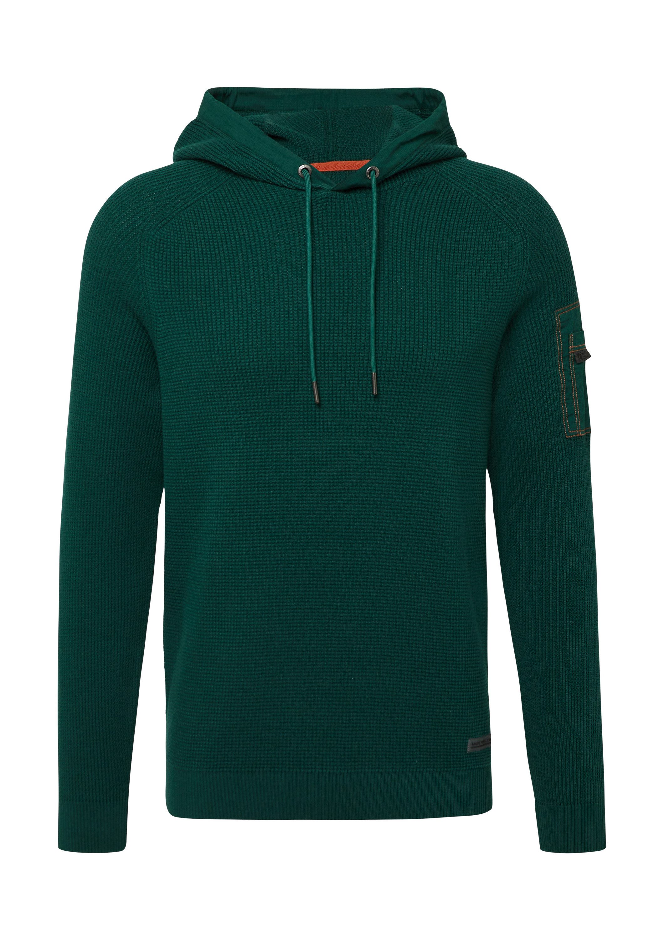 s.Oliver Longpullover Strickpullover Struktur-Hoodie im Materialmix günstig online kaufen