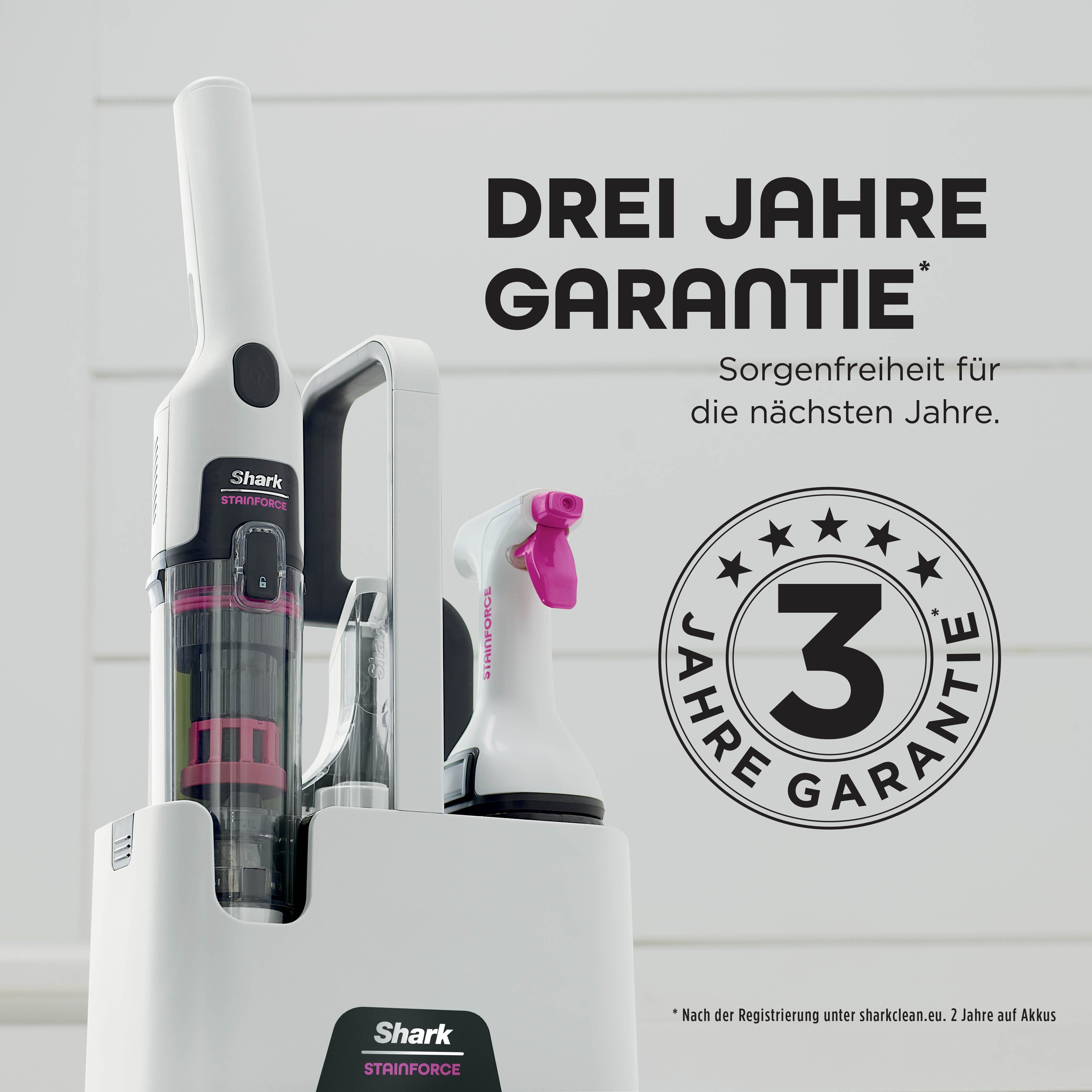 Shark Wasch-Sauger Shark StainForce kabelloses System zur Fleckenentfernung - HX100EUT, 100 W, beutellos