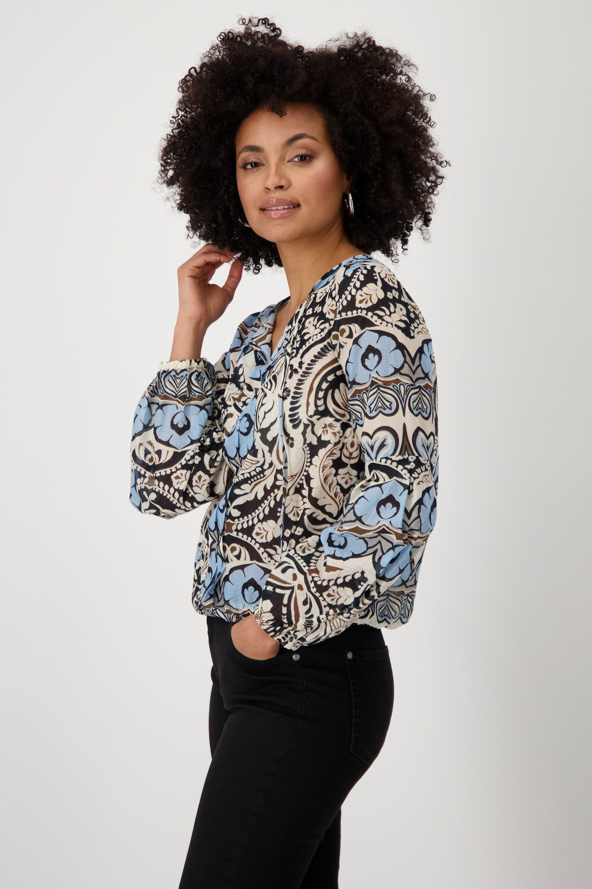Monari Schlupfbluse mit Alloverprint günstig online kaufen