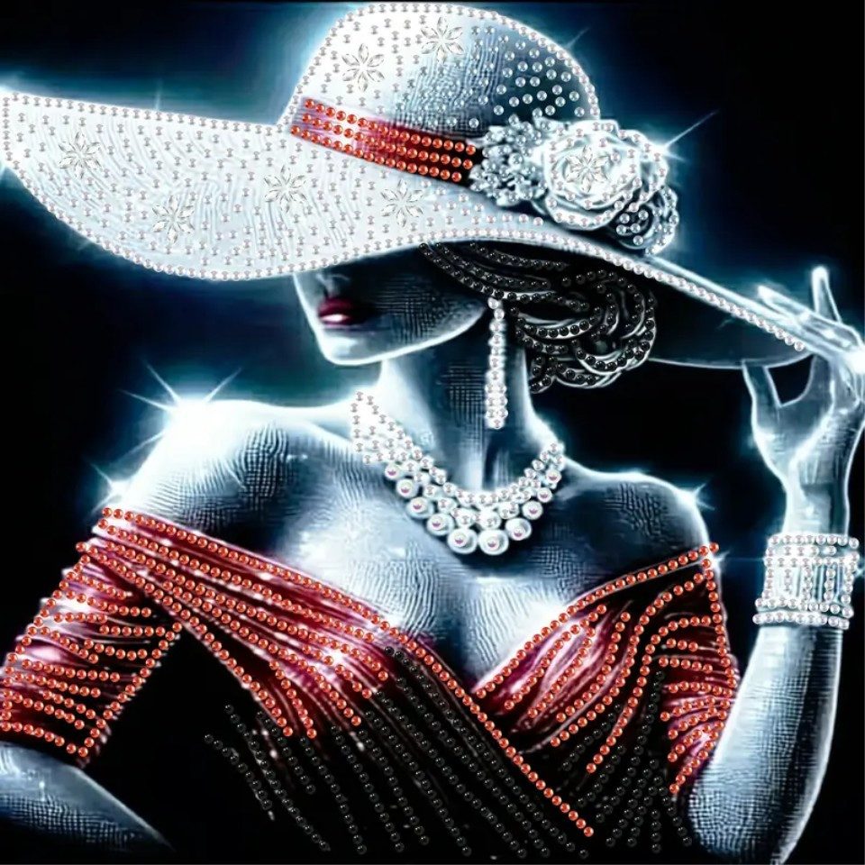 Venicce Love Kreativset Diamond Painting Bilder, 5D Diamant Painting Malerei Set, Frau mit Hut