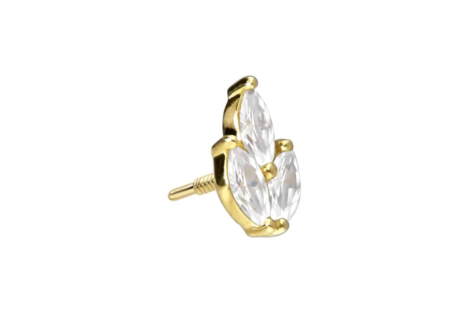 PIERCINGLINE Piercing-Set 14 Karat Gold Schraubaufsatz günstig online kaufen