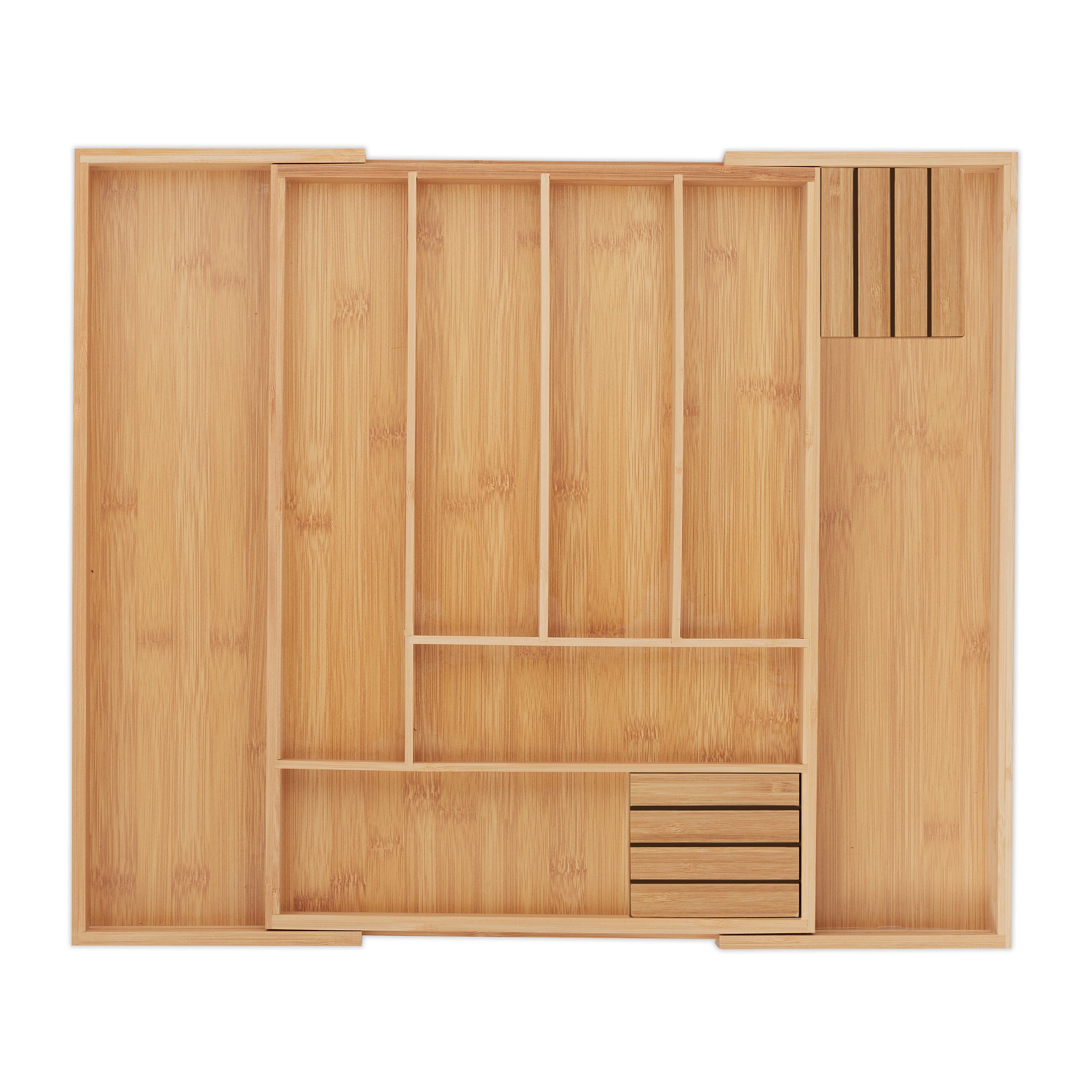 relaxdays Besteckkasten Ausziehbarer Besteckkasten aus Bambus günstig online kaufen