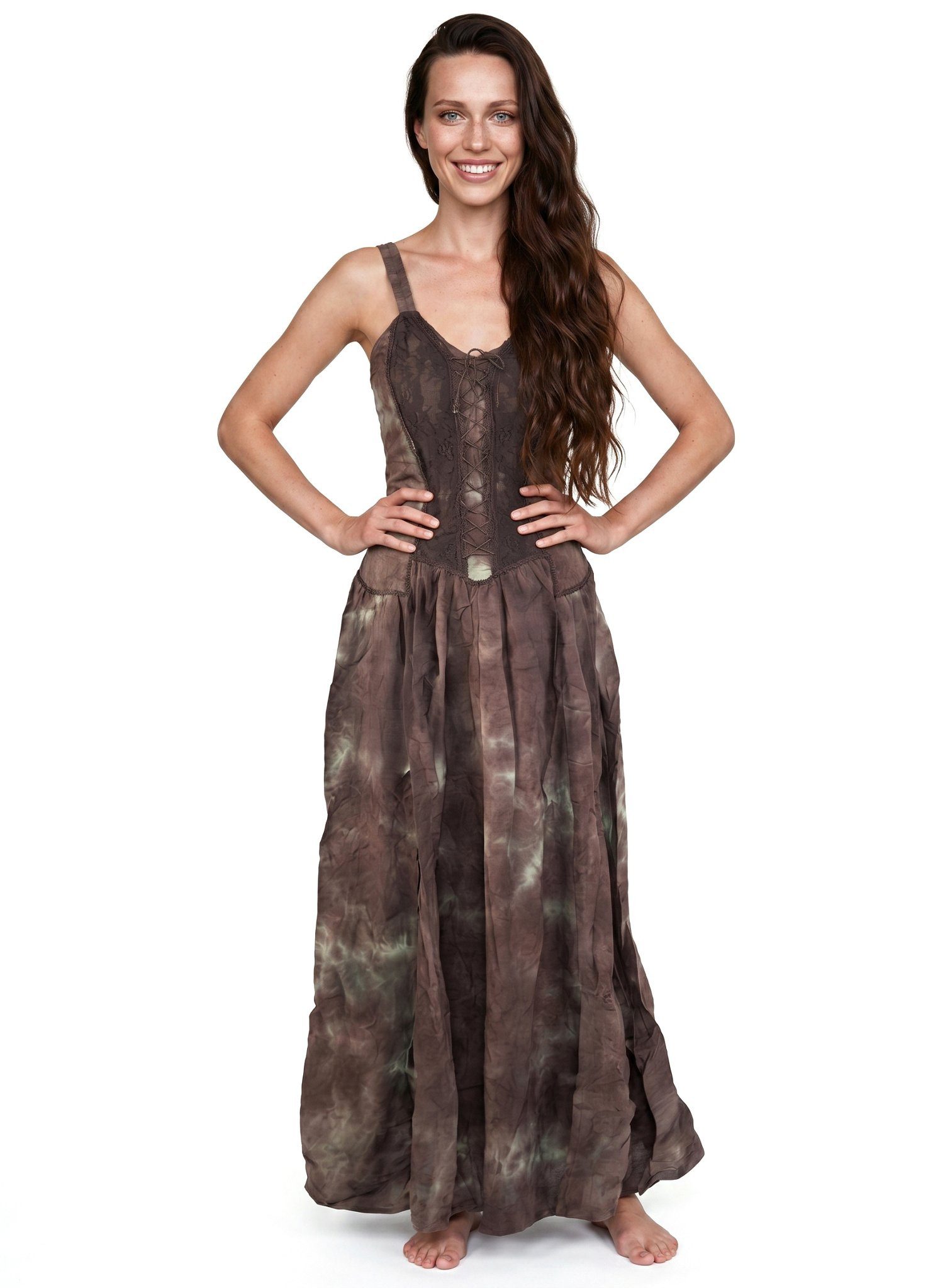 Metamorph Hexen-Kostüm Langes Mittelalter Sommerkleid braun, Hochwertige und authentische Mittelalterkleidung zu unschlagbar günst