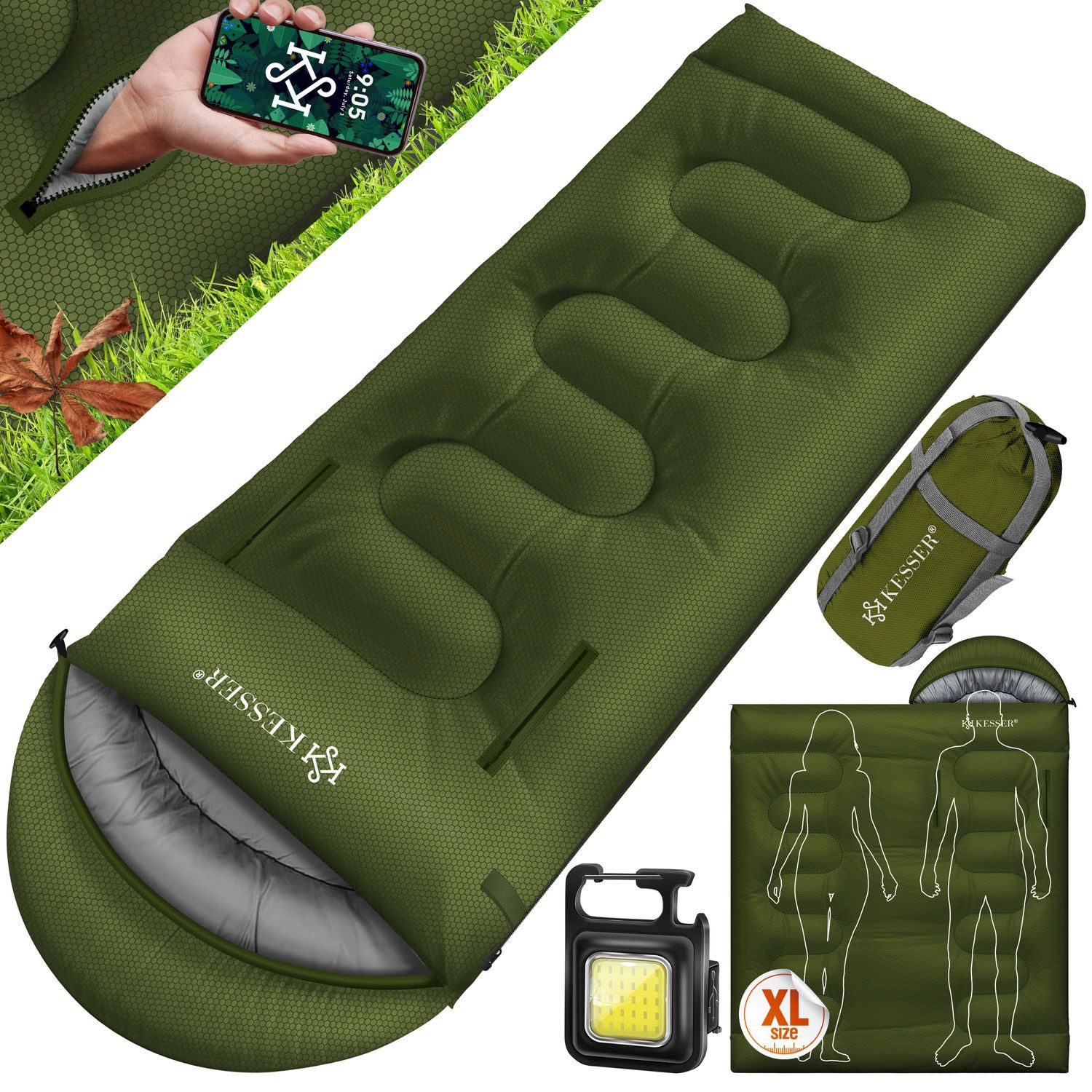 KESSER Deckenschlafsack Camping Schlafsack Outdoor 220x83cm günstig online kaufen