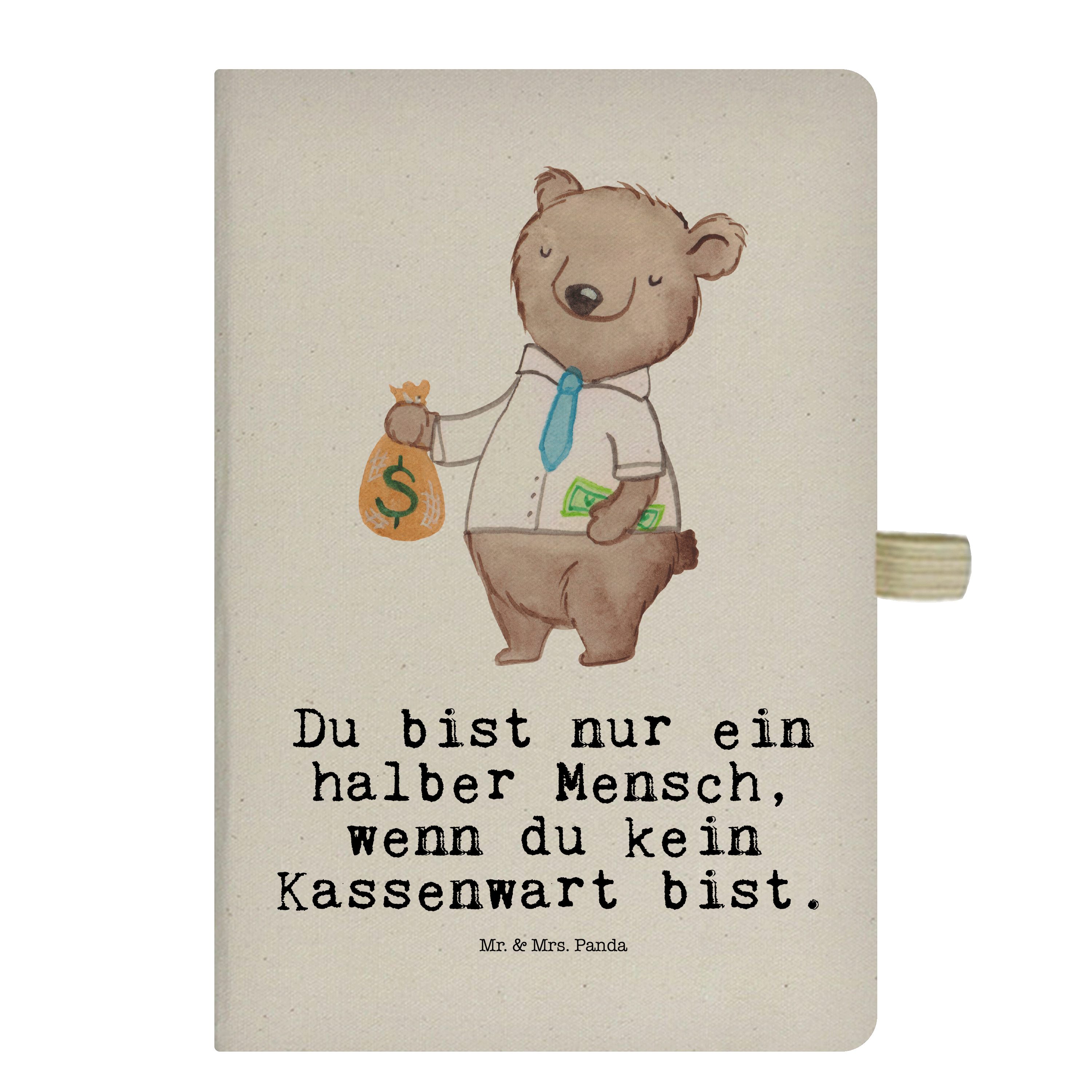 Mr. & Mrs. Panda Notizbuch Kassenwart mit Herz - Transparent - Geschenk, Journal, Tagebuch, Schr Mr. & Mrs. Panda