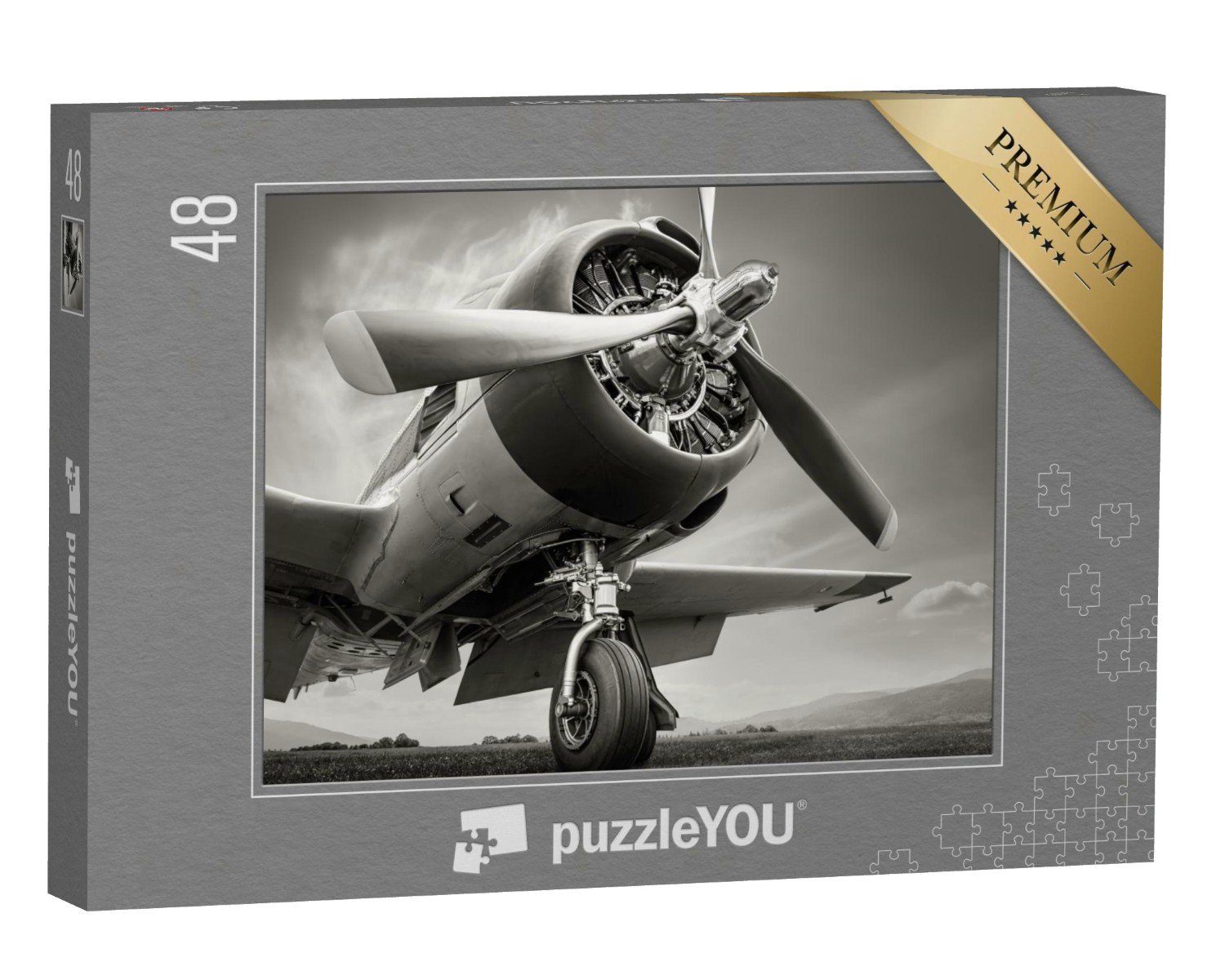 puzzleYOU Puzzle Frontansicht: Historisches Flugzeug, 48 Puzzleteile, puzzleYOU-Kollektionen Historische Bilder