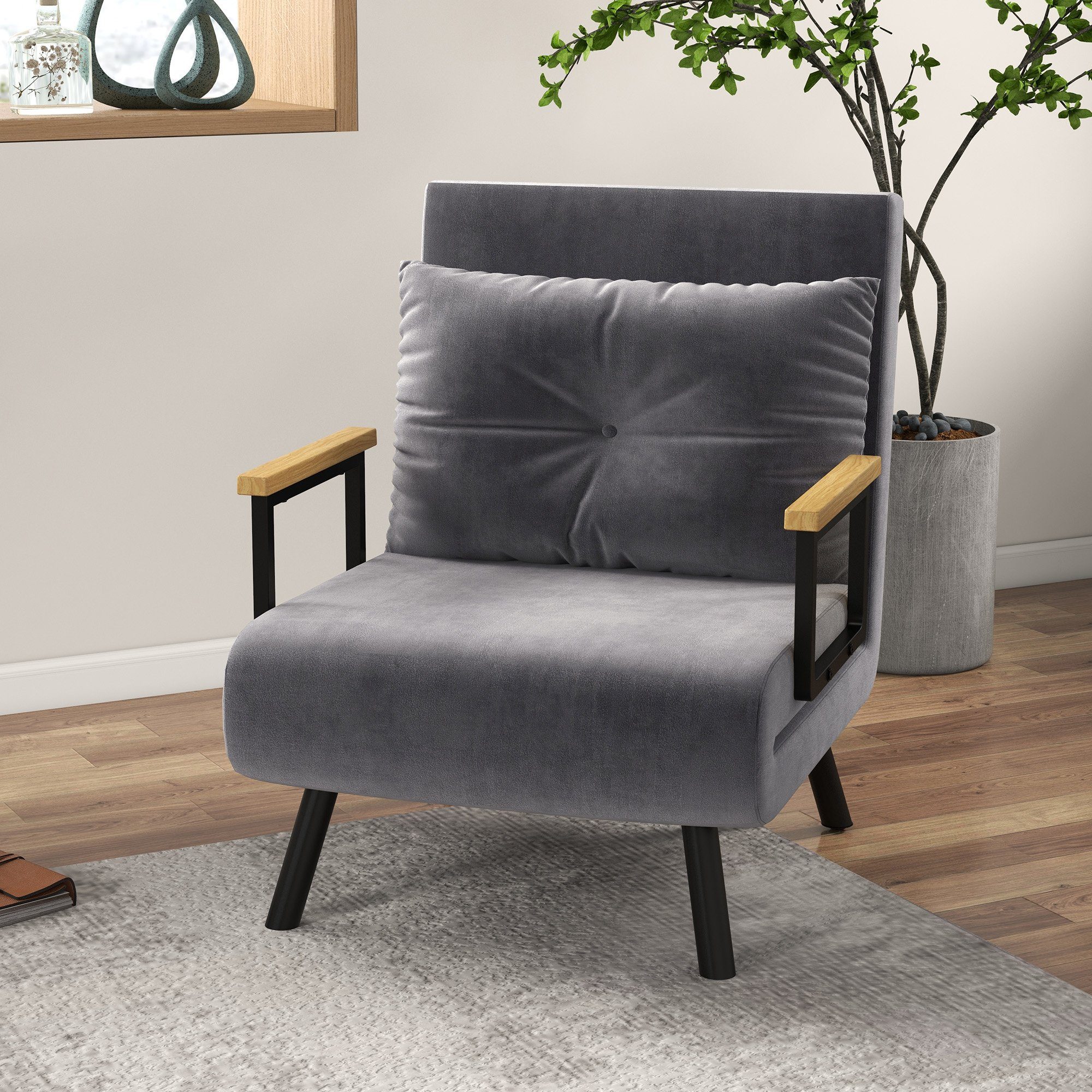 HOMCOM Schlafsofa Schlafcouch mit Bettfunktion, Verstellbare Sessel 1 Teile günstig online kaufen