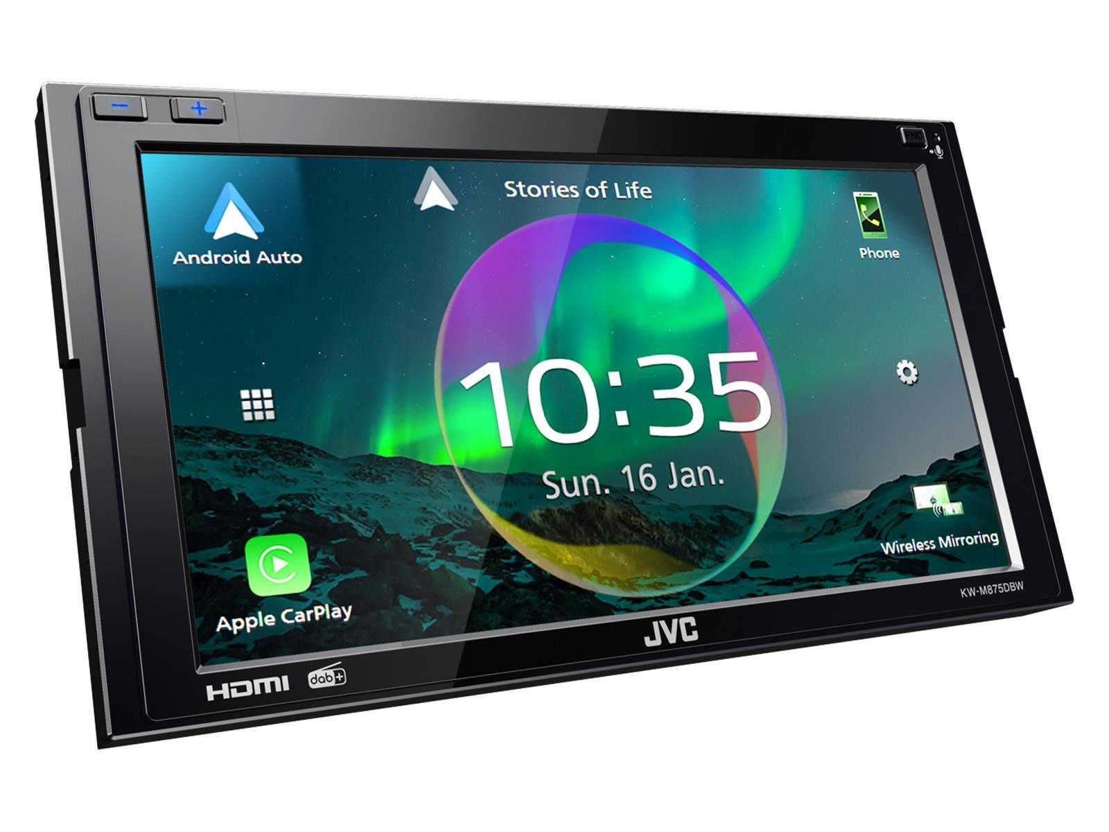 JVC KW-M875DBW WiFi Apple CarPlay Android Auto Bluetooth DAB+ 2-DIN  Autoradio (Digitalradio (DAB)