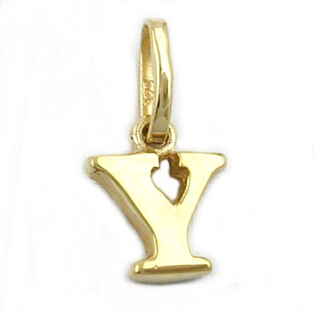 Buchstabenanhänger Anhänger Buchstabe Y aus 375 Gold 8 x 6 mm