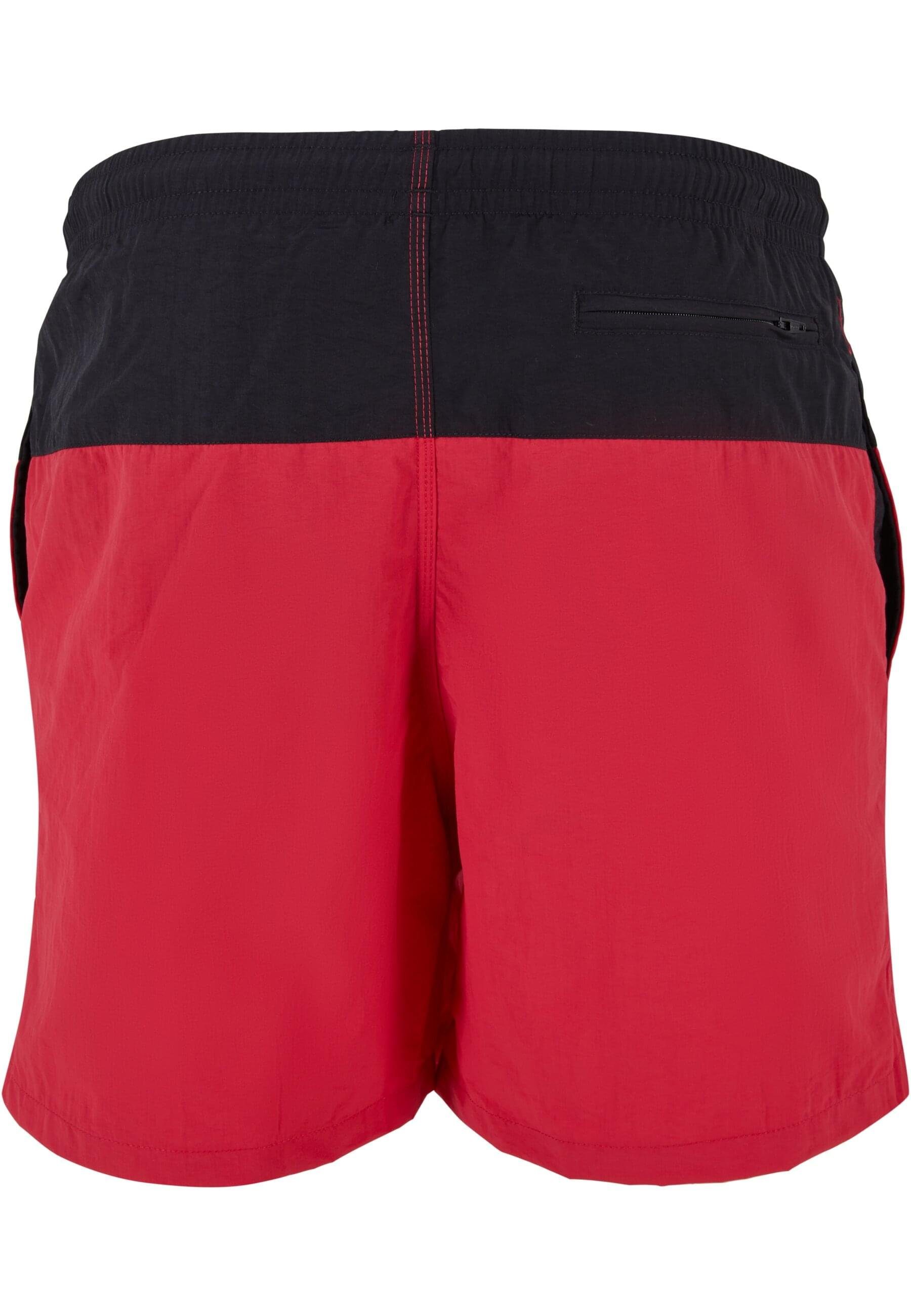 URBAN CLASSICS Shorts Herren blk/red Swim Badeshorts