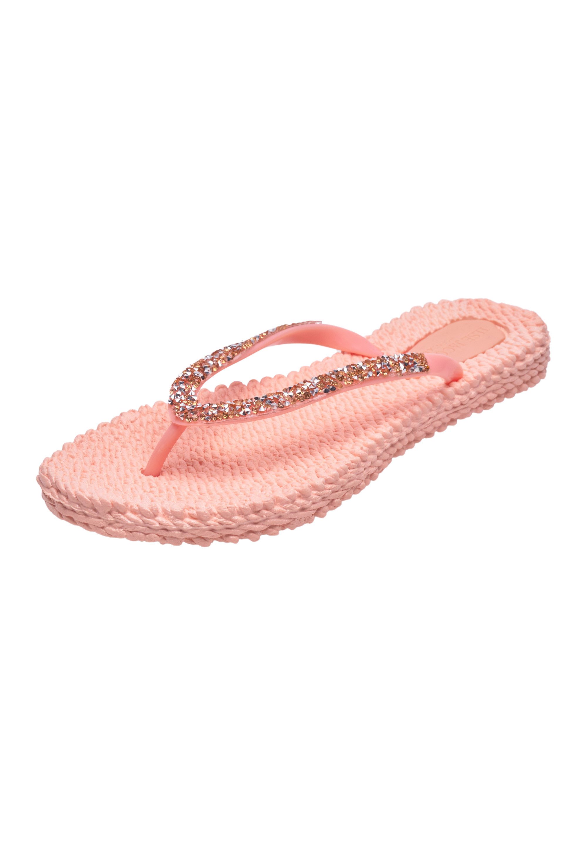 Ilse Jacobsen CHEERFUL03G Zehentrenner gemusterte Innensohle,Glitzersteine,massageffekt