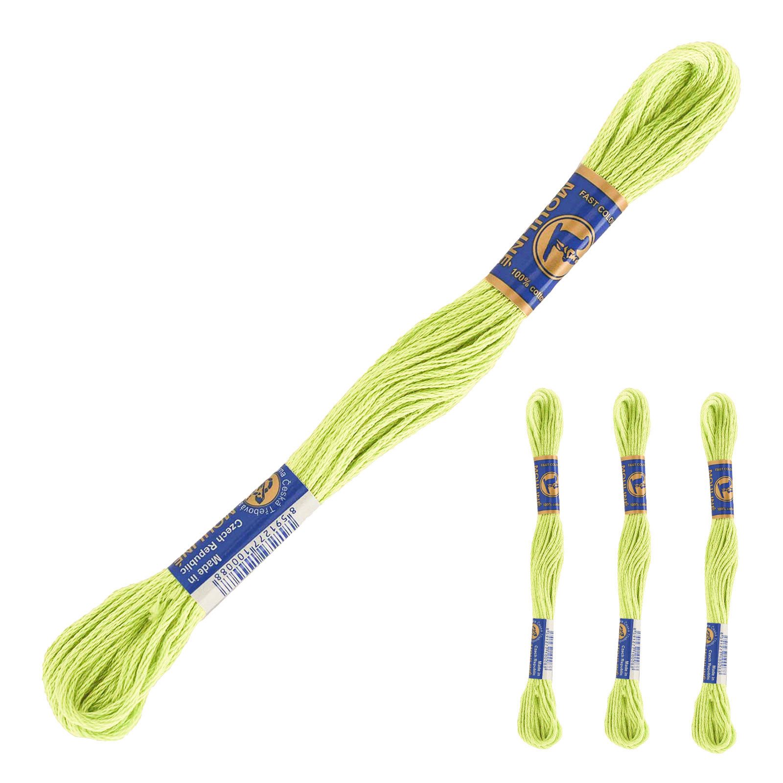 maDDma 3 Docken Stickgarn / Sticktwist Stickgarn, 8 m, 6032 cremegrün