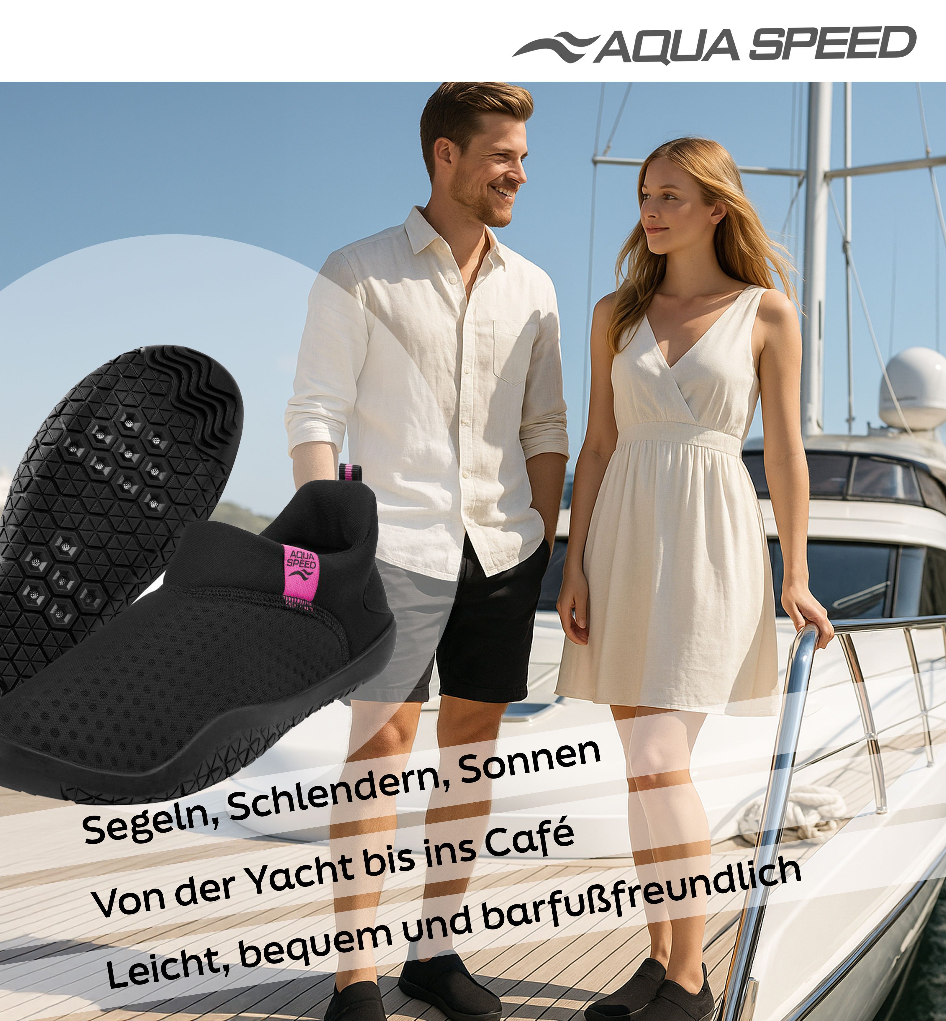 Aqua Speed Aqua Speed Lagarto Aquaschuhe Gr. 40 – Rutschfest & modern im Set Wasserschuh (Vielseitige Aqua Schuhe – Für Freizeit, Urlaub & Schwimmbad) Rutschfest & stylisch – Aqua Schuhe + Tuch für unterwegs