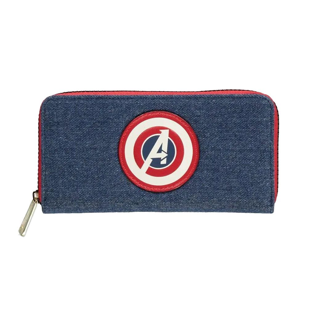 The AVENGERS Geldbörse Denim Logo, Kunstleder und Stoff Geldbeutel Portemonnaie