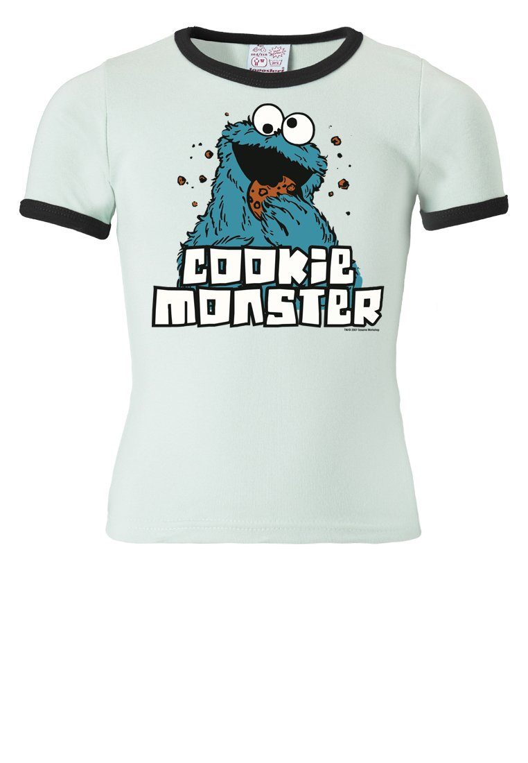 Krümelmonster-Frontdruck - mit Sesamstraße niedlichem T-Shirt Krümelmonster LOGOSHIRT