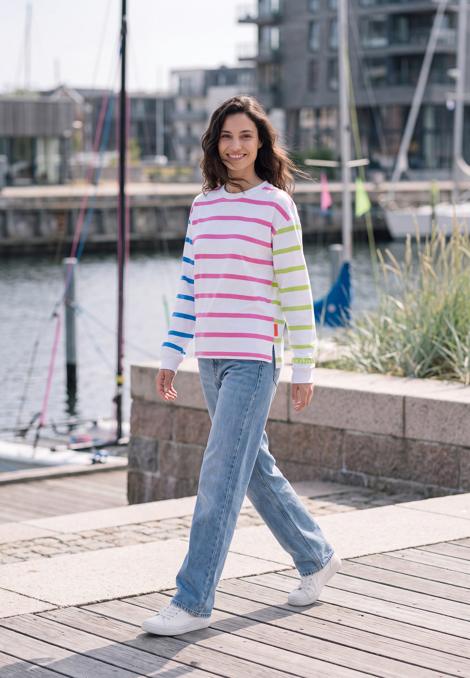 salzhaut Sweatshirt DAMELN Damen Oversized salzhaut Pullover – bequemer Fit und nordisch klares Design