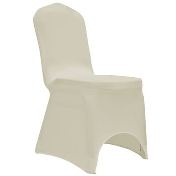 Stuhlhusse Stretch-Stuhlhussen 12 Stk Creme Stuhlbezug, vidaXL