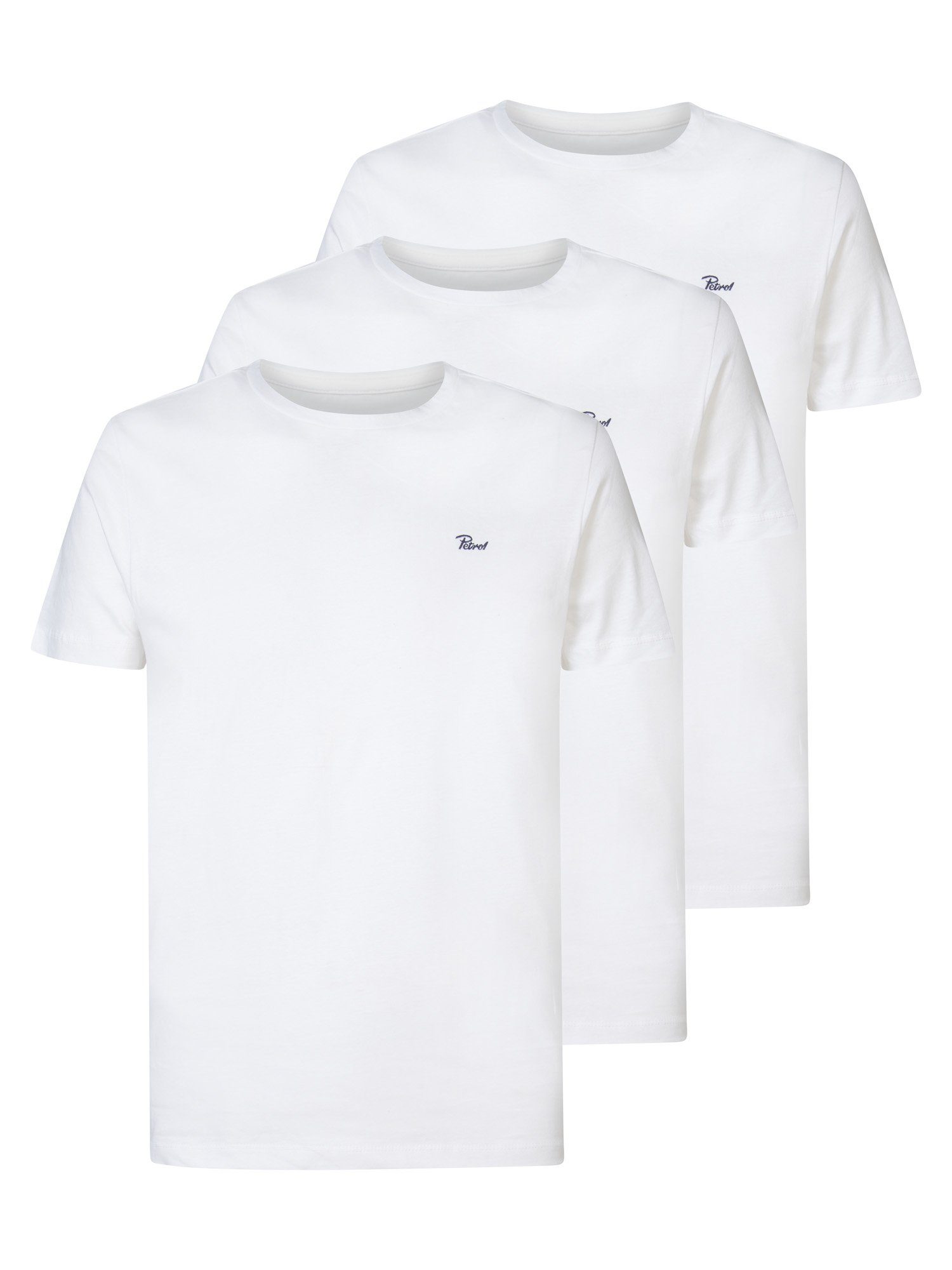 Petrol Industries T-Shirt (Packung, 3-tlg., 3er-Pack) bright white