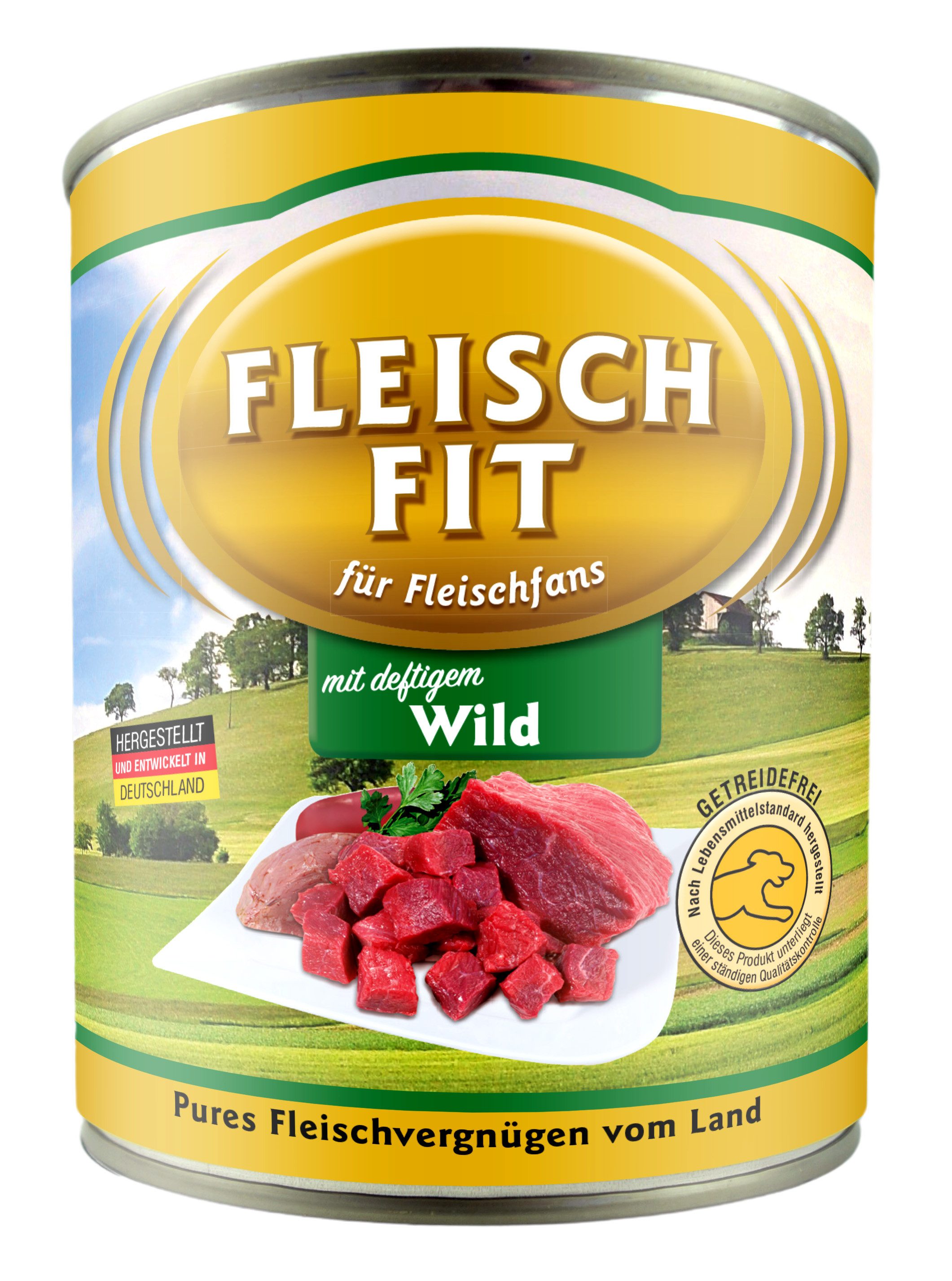FleischFit FleischFit für Hunde mit deftigem Wild 24 x 400 g, Nassfutter für: Hunde