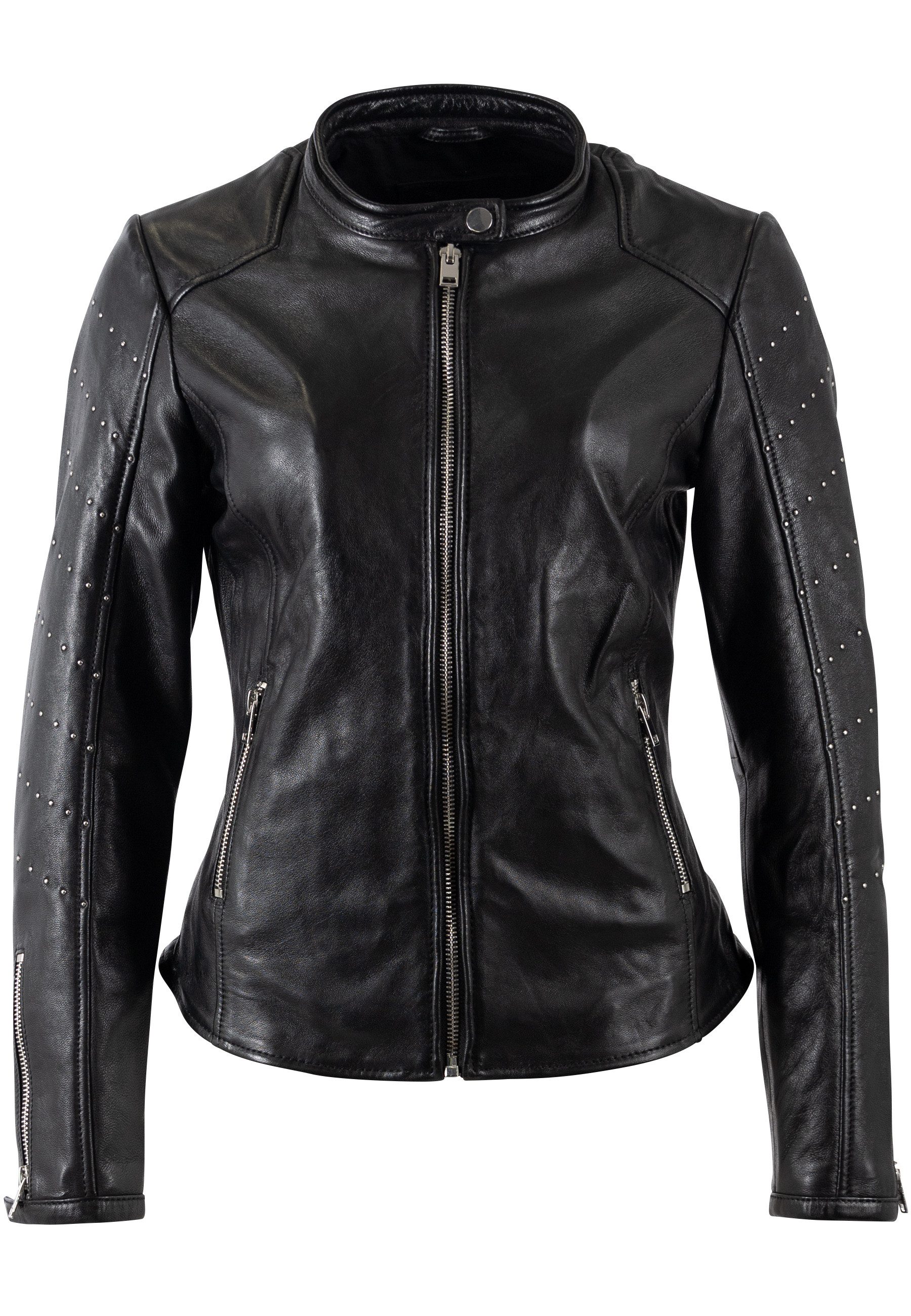 Mauritius Lederjacke MWClee Bikerjacke mit Nietenbesatz, Slim Fit – Bild 2 von 3