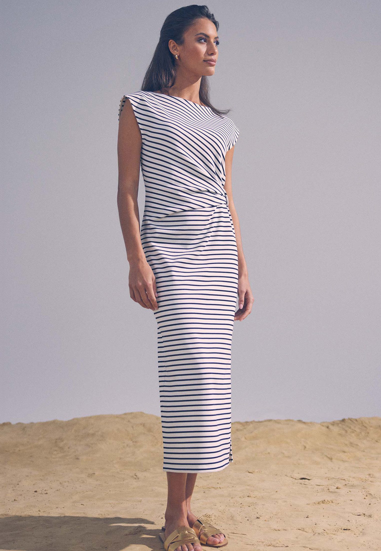 Zero Jerseykleid zero Jerseykleid Midi mit Streifen drapiert /gerafft