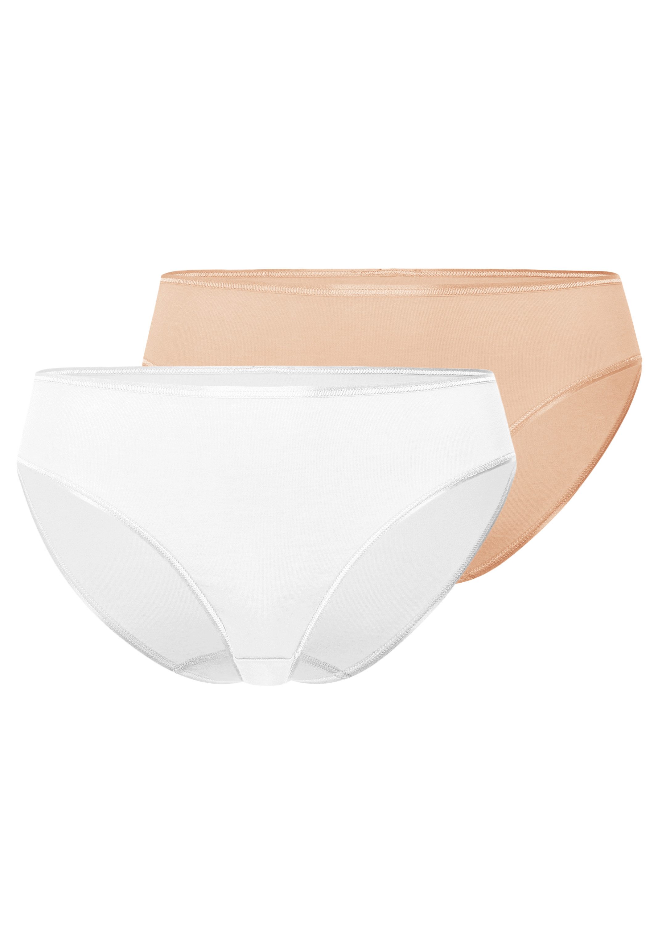 Hanro Midislip 2er Pack Cotton Seamless (Spar-Set, 2-St) Midi Slip - Baumwolle - Nahtlos - Angenehm auf der Haut