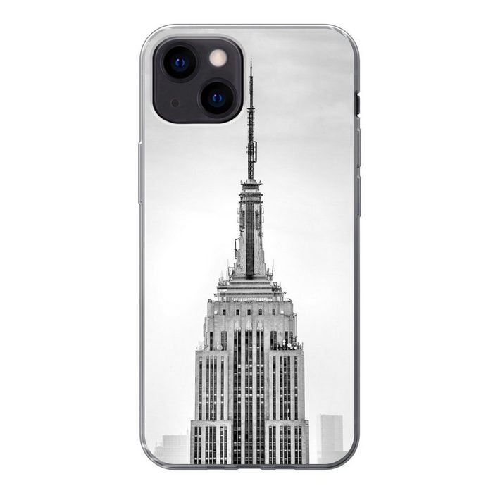 MuchoWow Handyhülle Graues und weißes Bild des Empire State Building in New York Handyhülle Apple iPhone 13 Mini Smartphone-Bumper Print Handy
