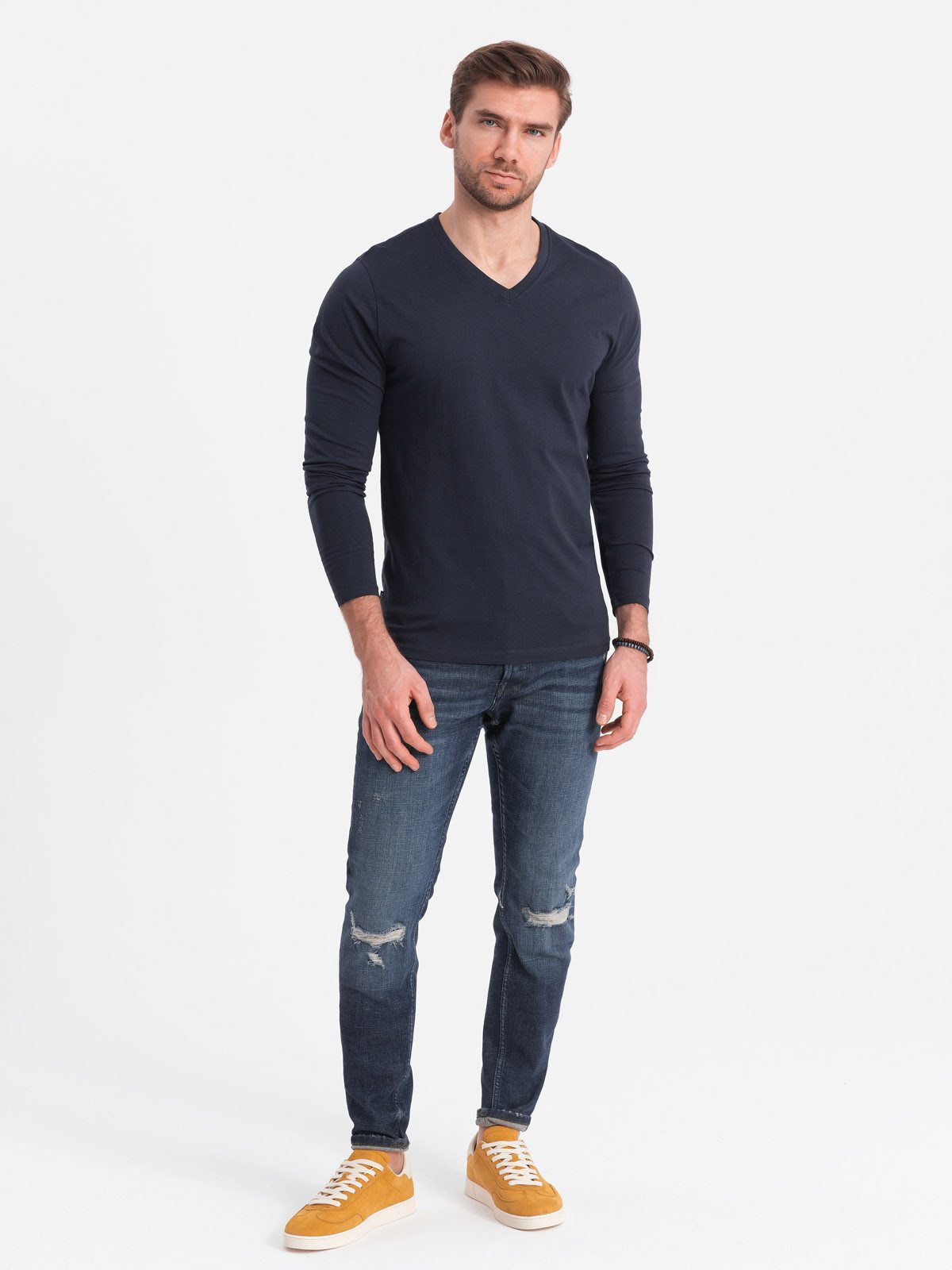 OMBRE Longsleeve Longsleeve für Herren mit V-Ausschnitt. – Bild 4 von 5