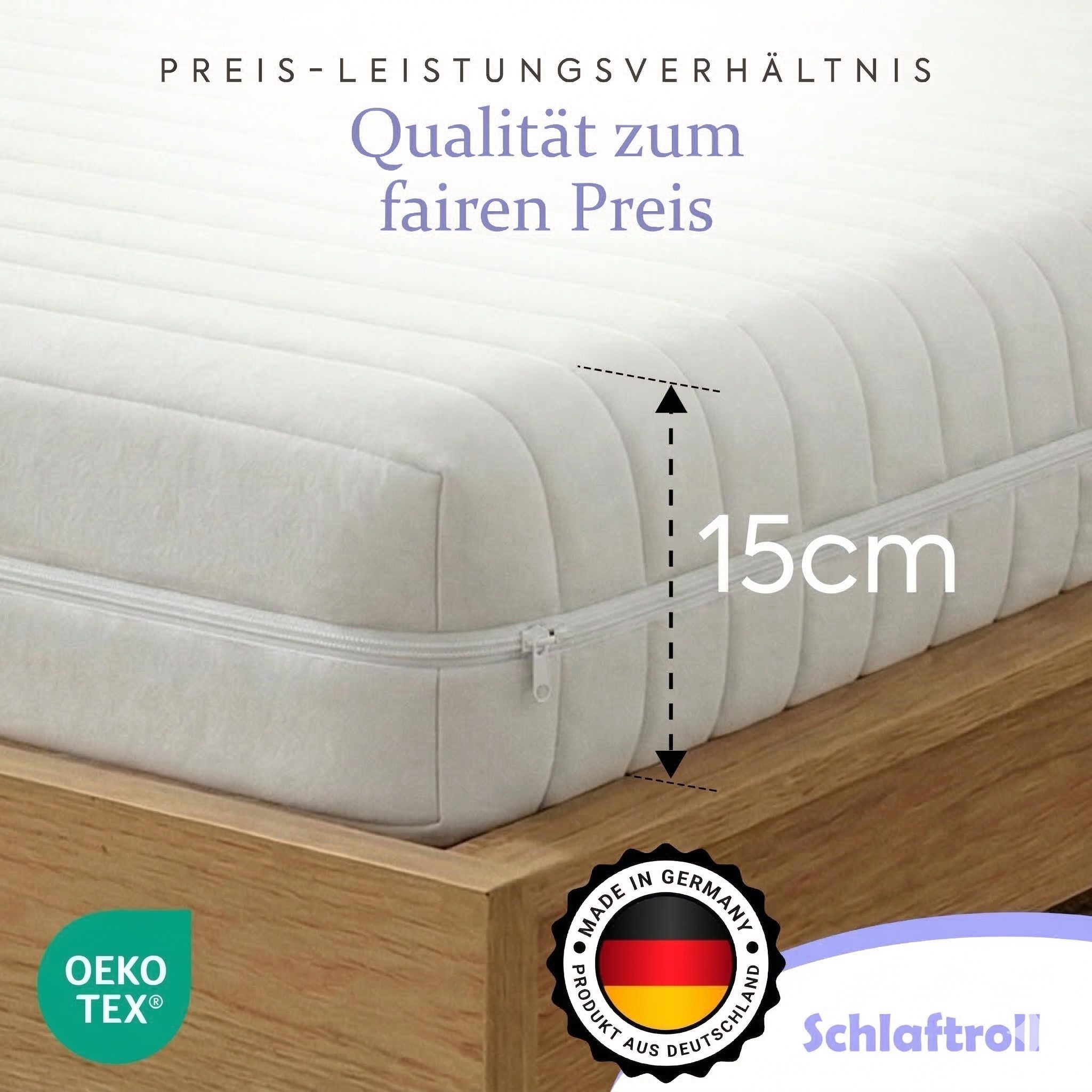 Kaltschaummatratze ergonomische 7-Zonen Wendematratze Härtegrad H2&H3, Schlaftroll, 5 cm hoch, 140x200 cm, 90x200 cm, 180x200 cm und weiteren größen – Bild 3 von 5