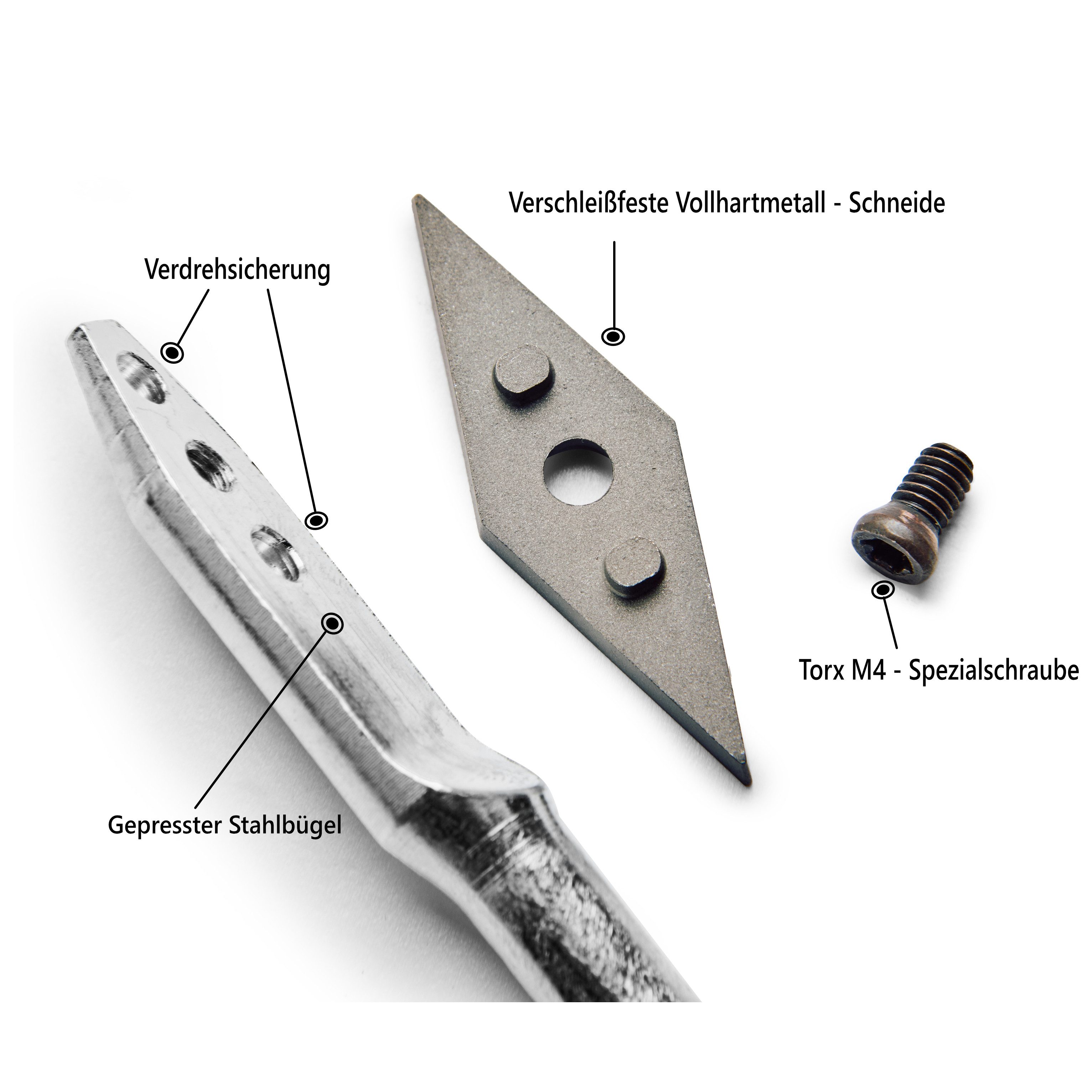 FALINGO Fugenkratzer Fugenreiniger Handgriff, (1-tlg), Schneide aus Vollhartmetall verschleißfest wendbar