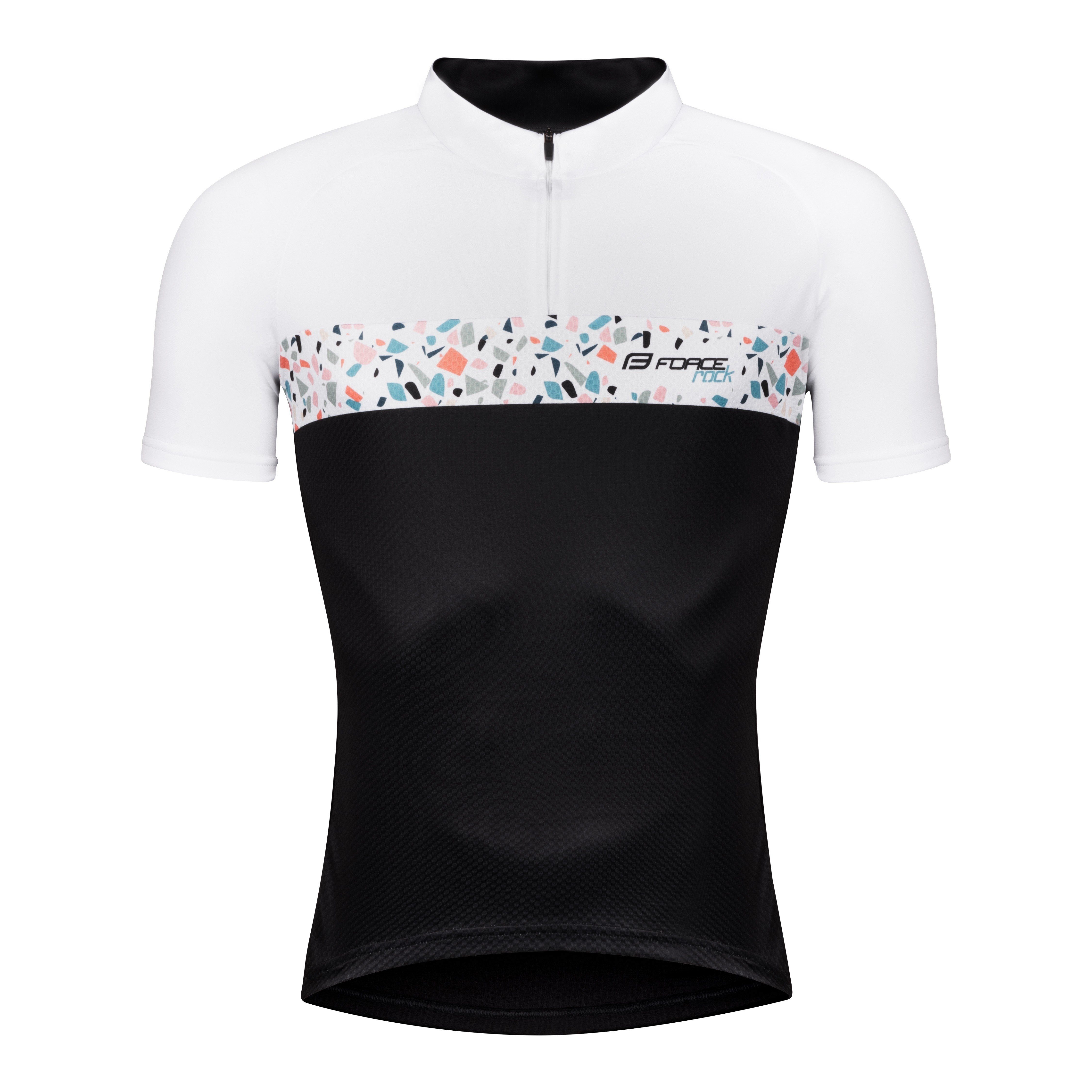 FORCE Radtrikot Jersey FORCE ROCK schwarz/weiss kurzärmelig %%% günstig online kaufen