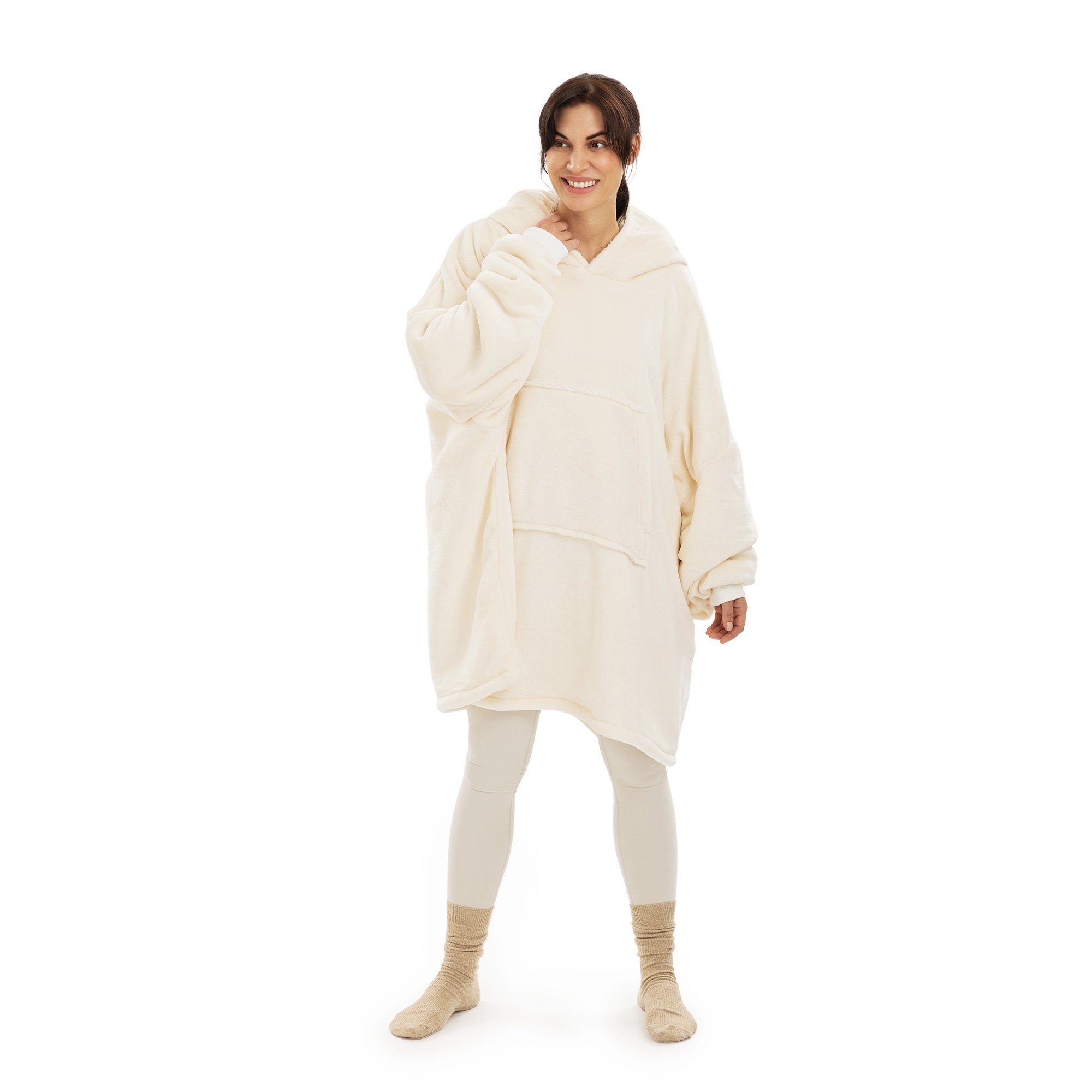 3XL Polyester Damen Übergröße Kuscheliger - Creme Bademantel - Flanell-Bademantel Für & HOMELEVEL Herren,